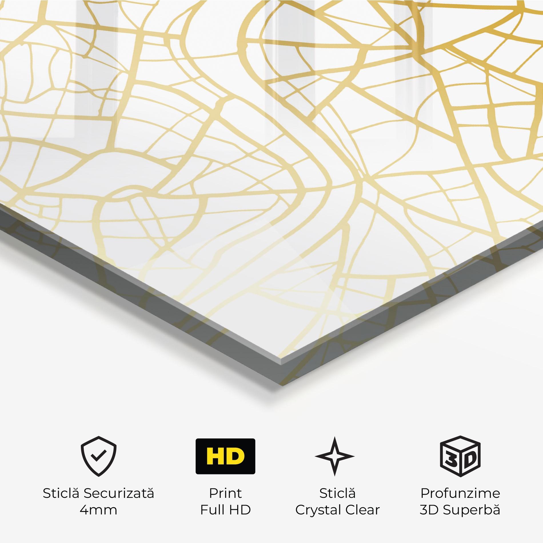 Tablou Sticla London Gold Map mockup 3