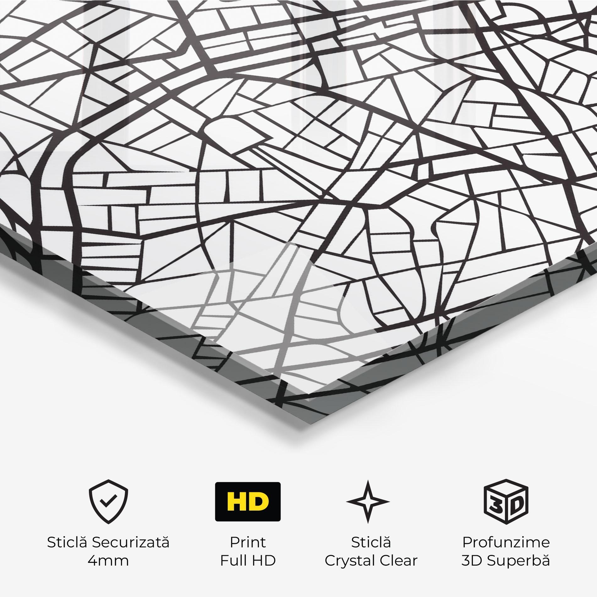 Tablou Sticla Paris Map mockup 3