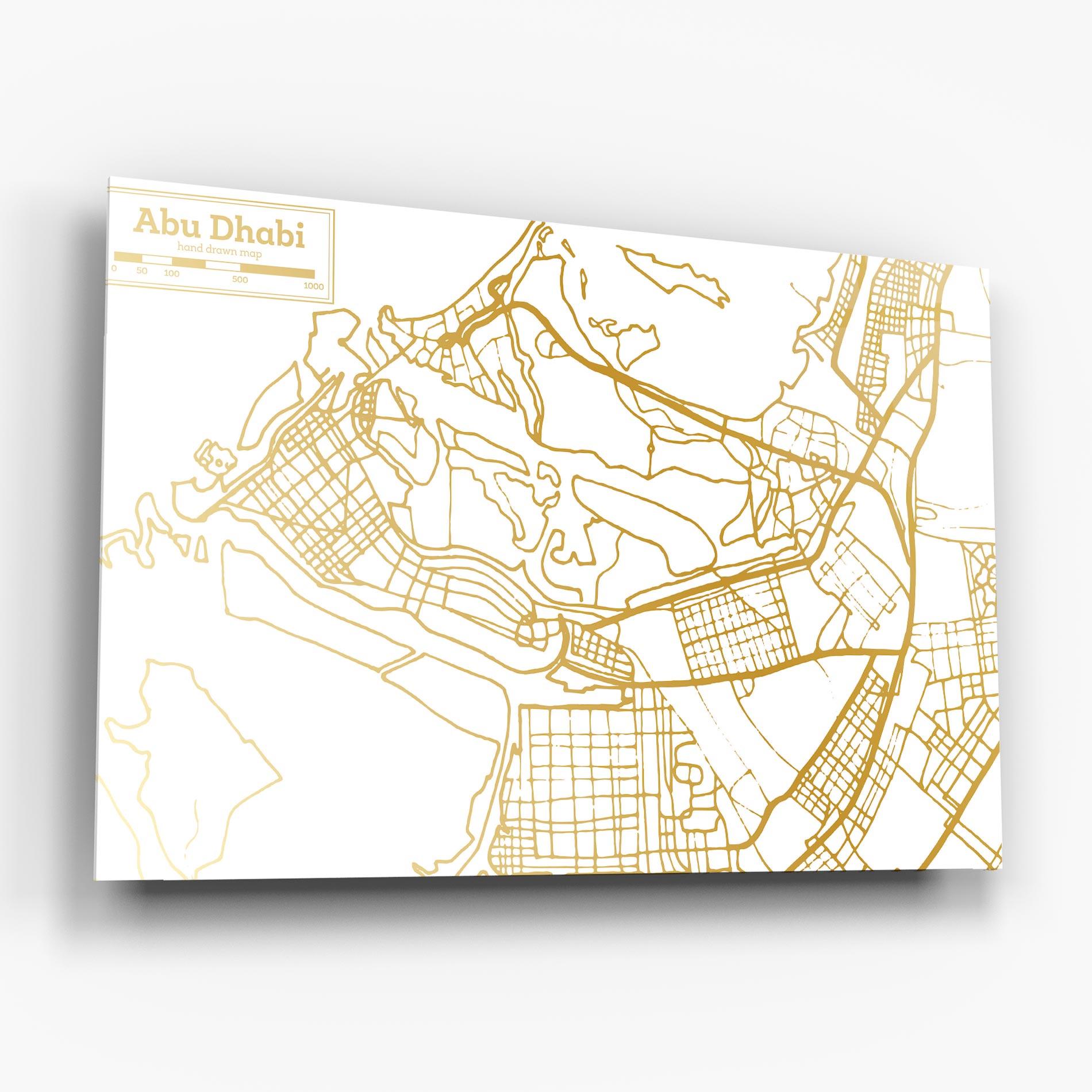 Tablou Sticla Abu Dhabi Map mockup 6