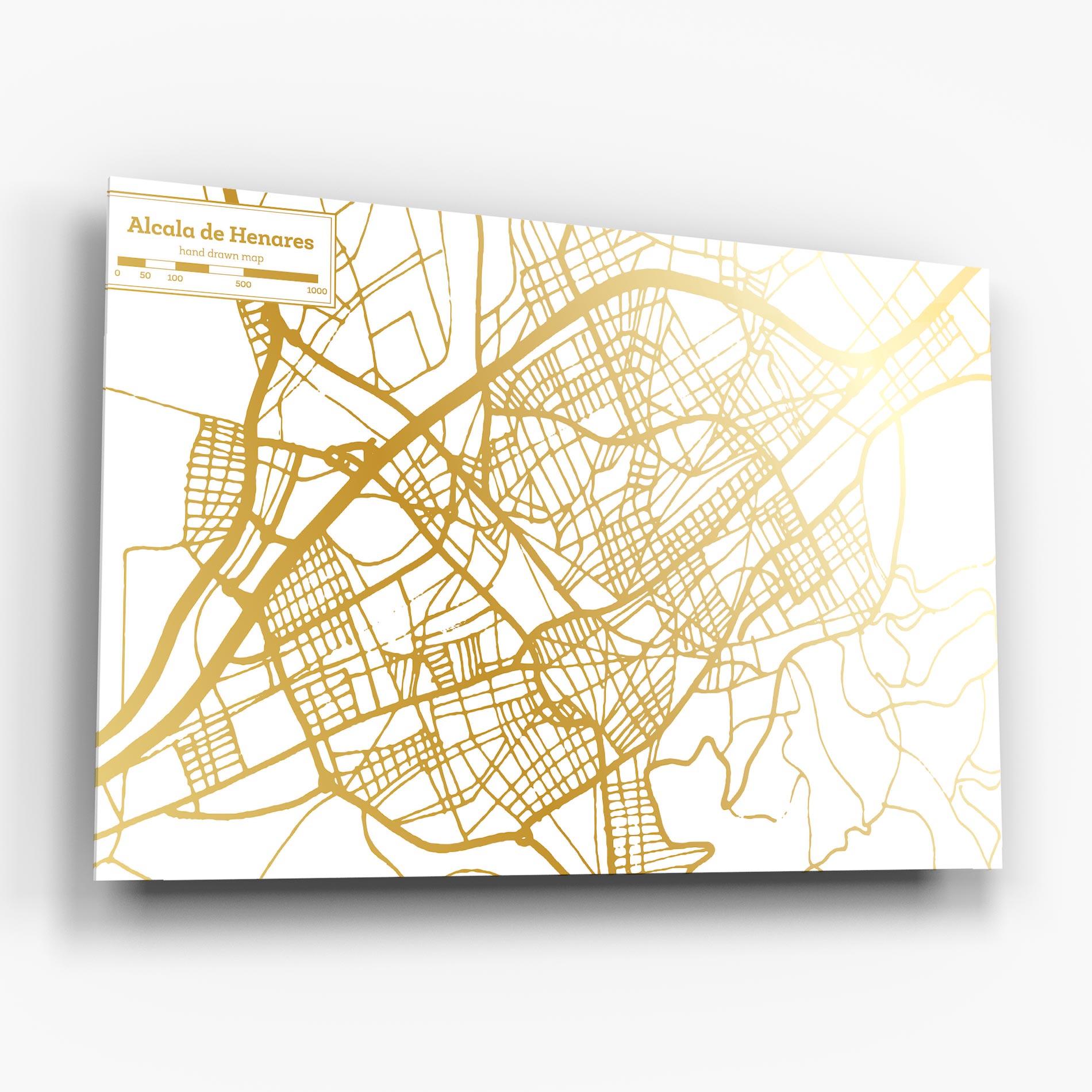 Tablou Sticla Alcala De Henares Map mockup 6