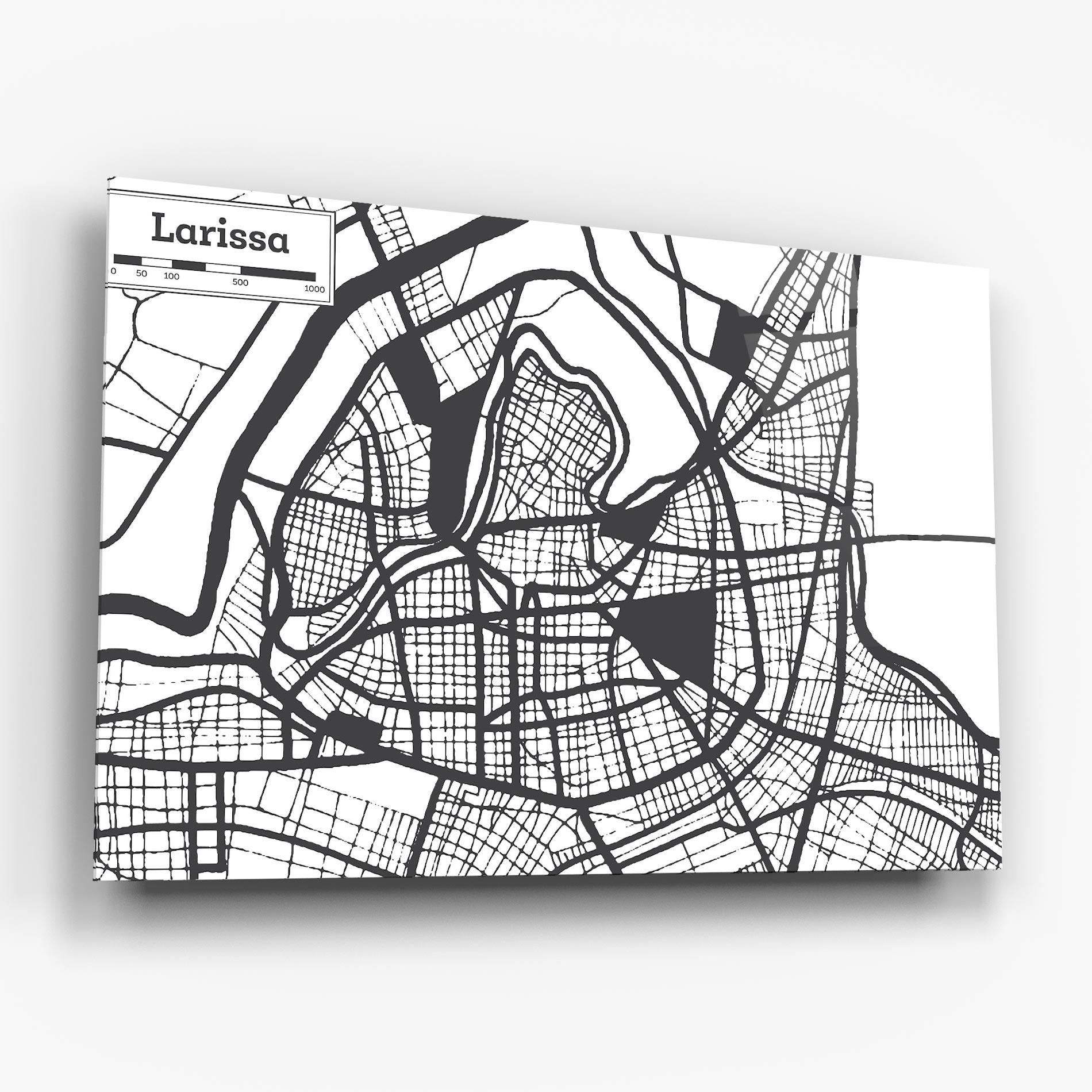 Tablou Sticla Larissa Map mockup 6