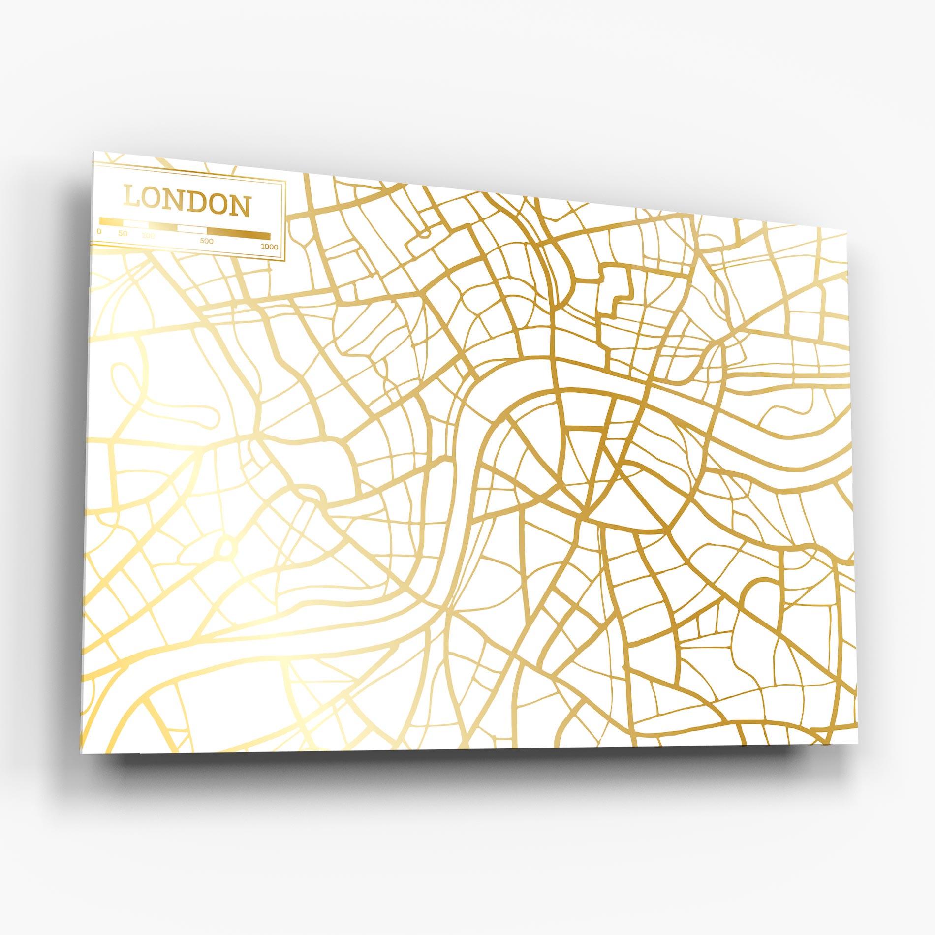 Tablou Sticla London Gold Map mockup 6