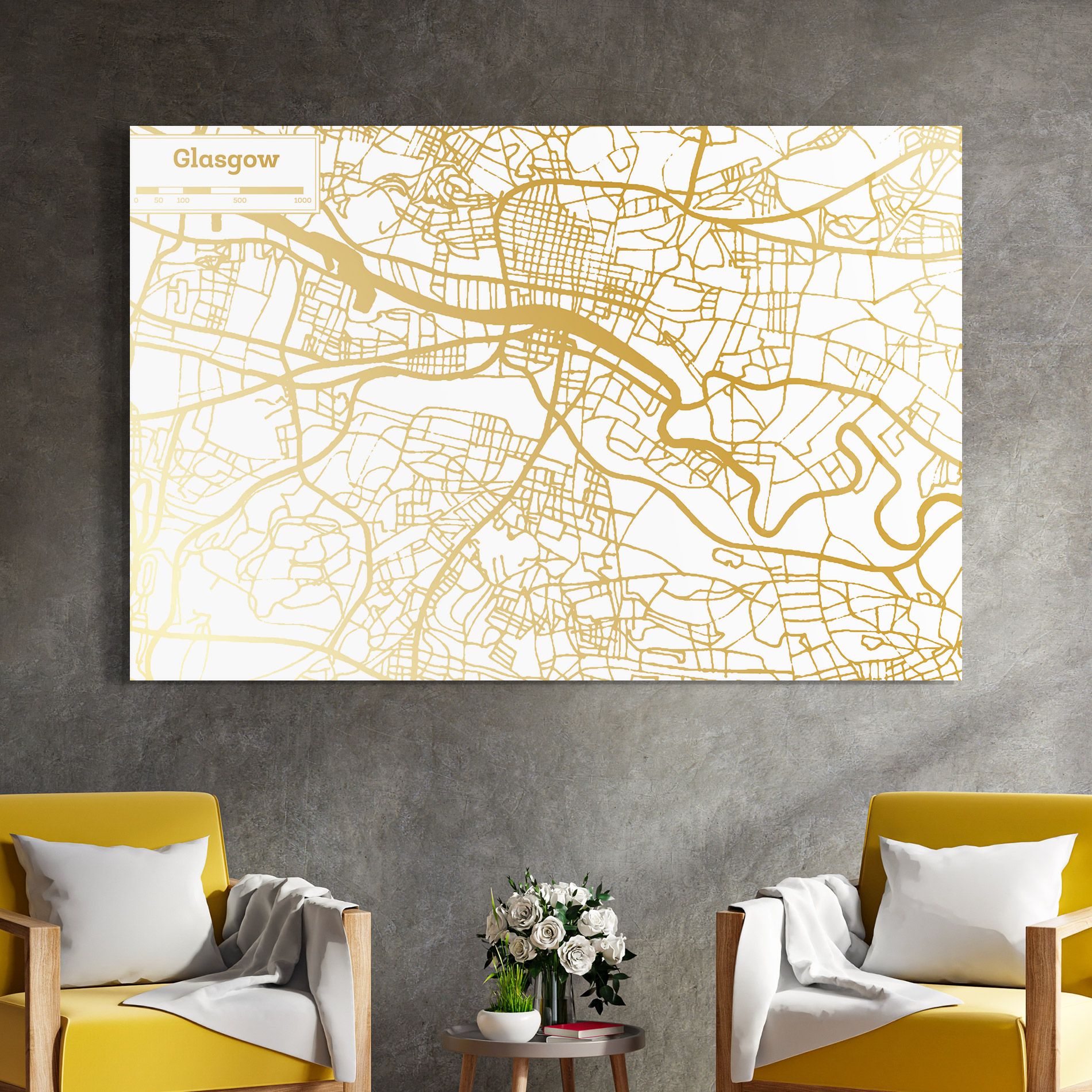 Glasgow Gold Map mockup 4