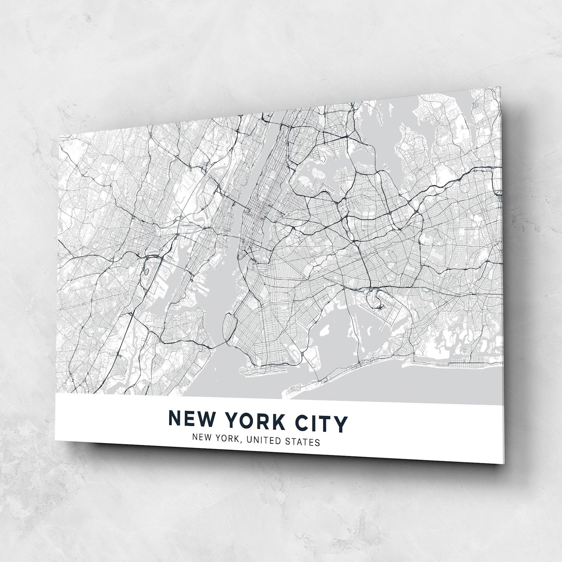 Tablou Sticla New York Map mockup 1