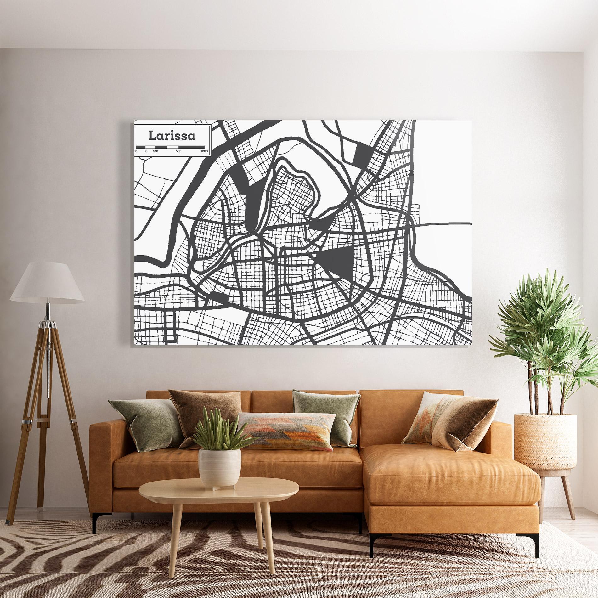 Tablou Sticla Larissa Map mockup 7