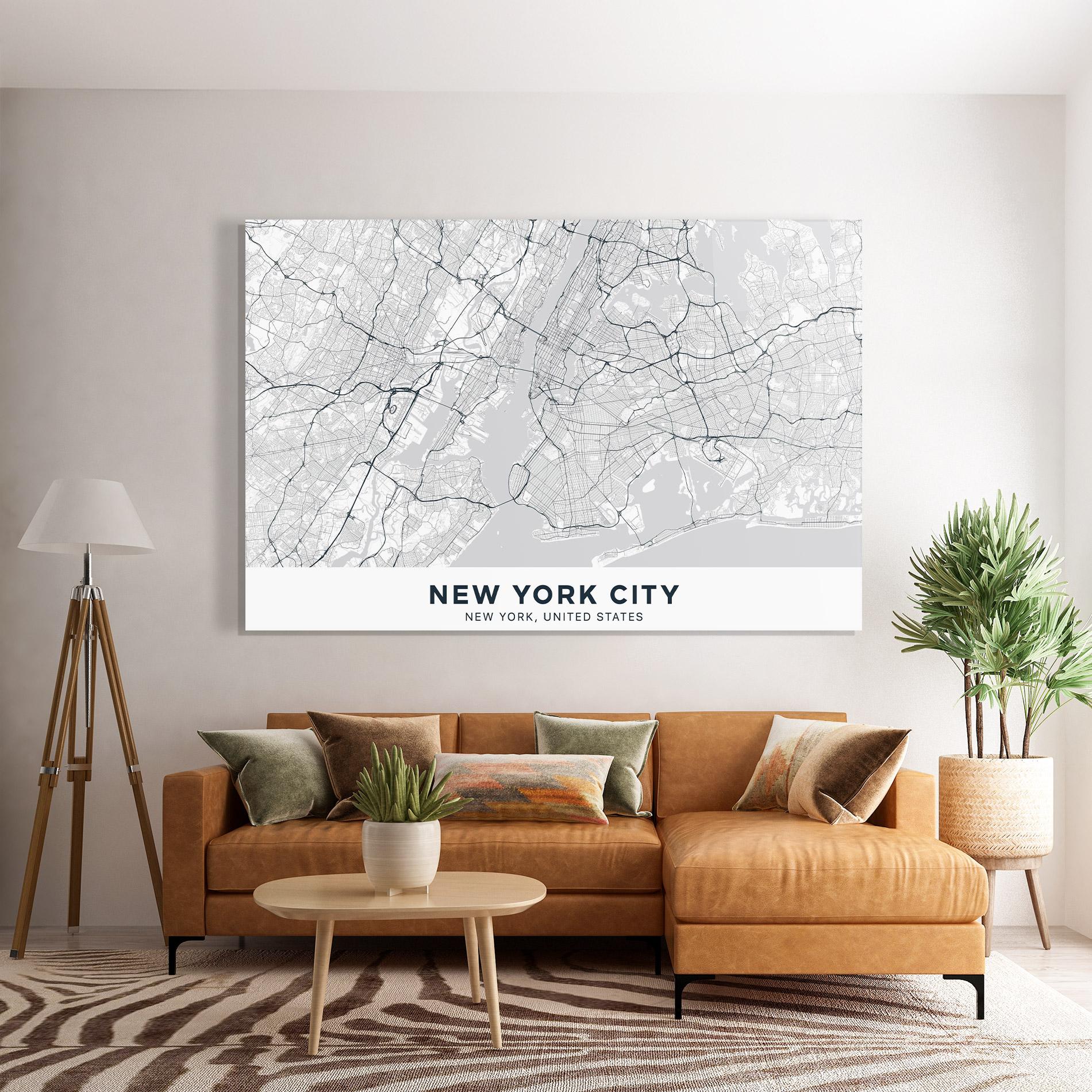Tablou Sticla New York Map mockup 7