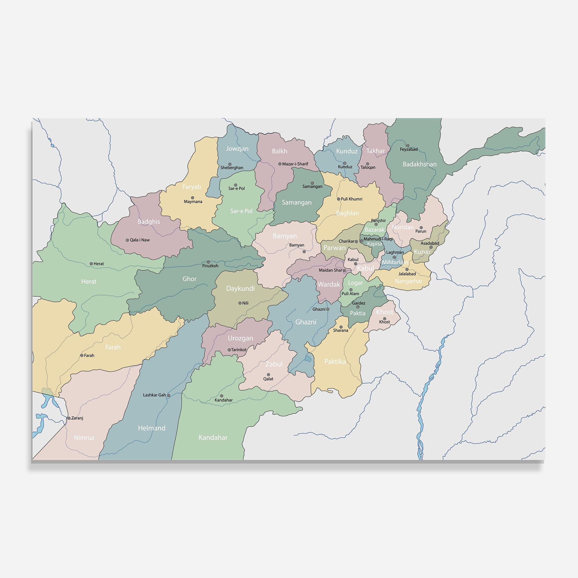 Tablou Sticla Afghanistan Map mockup 0