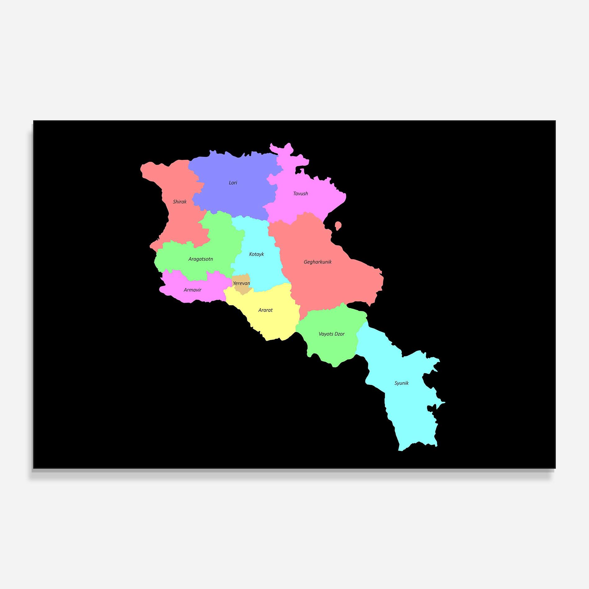 Tablou Sticla Armenia Map mockup 0