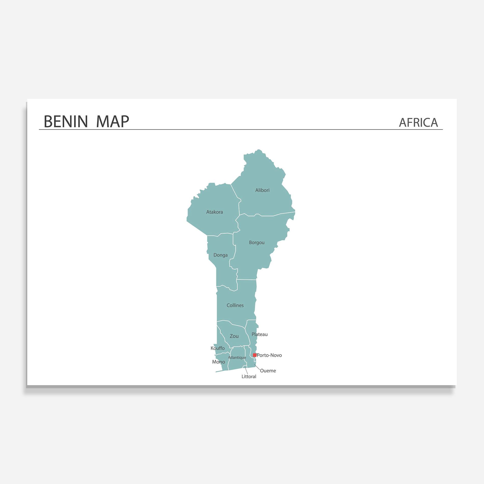 Tablou Sticla Benin Map mockup 0