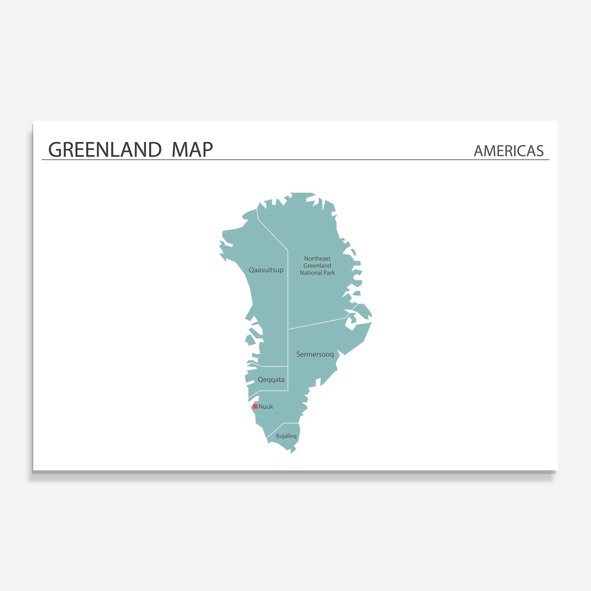 Tablou Sticla Greenland Map mockup 0
