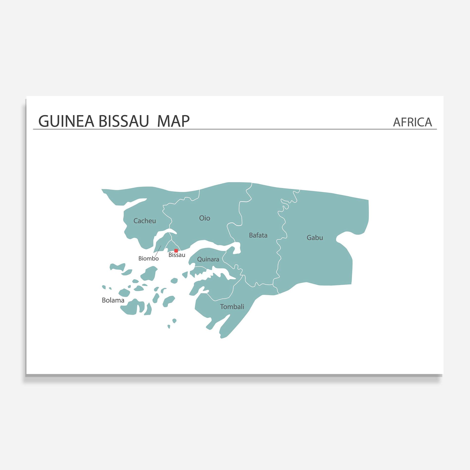 Tablou Sticla Guinea Bissau Map mockup 0