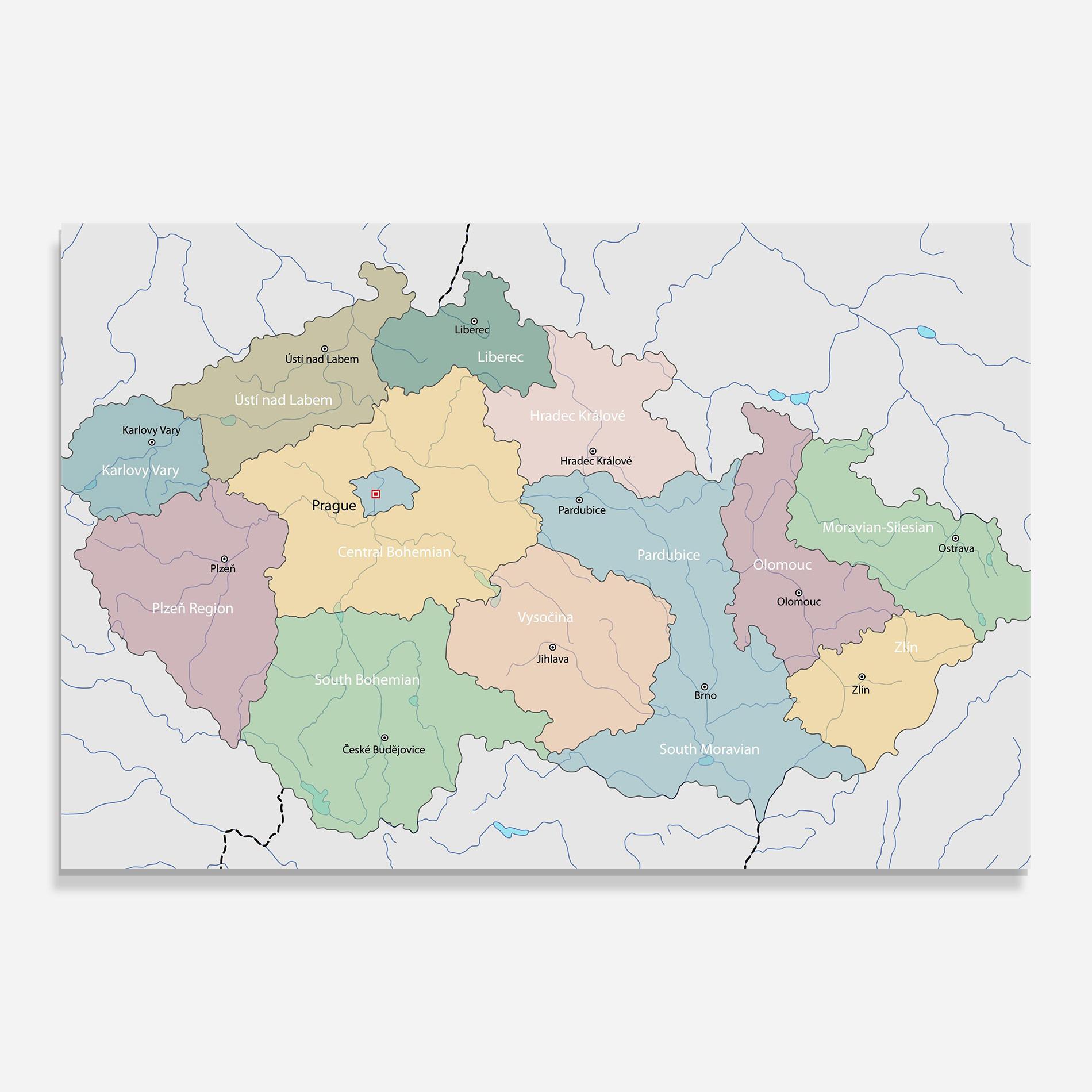 Tablou Sticla Map Czech Republic mockup 0