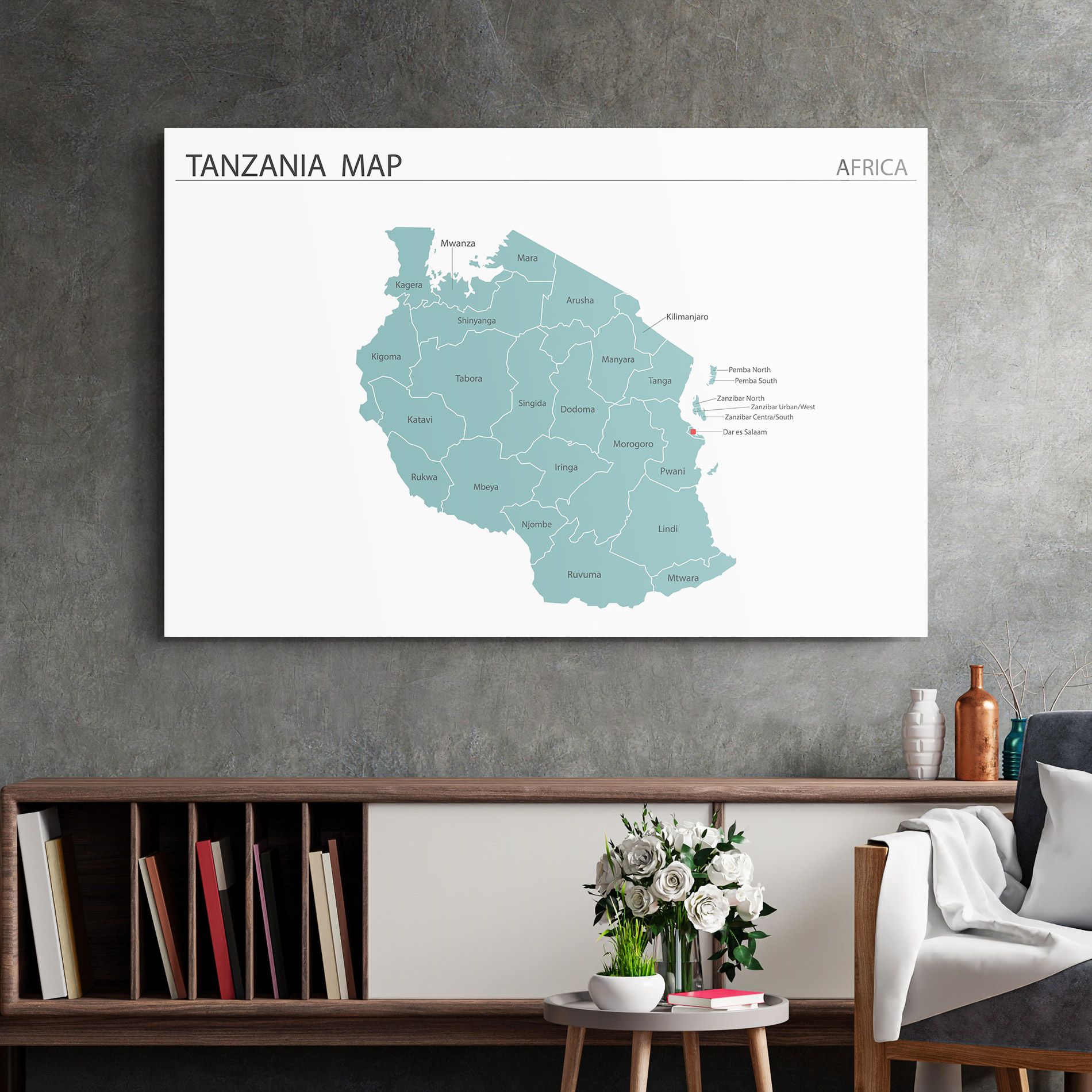 Tanzania Map mockup 2