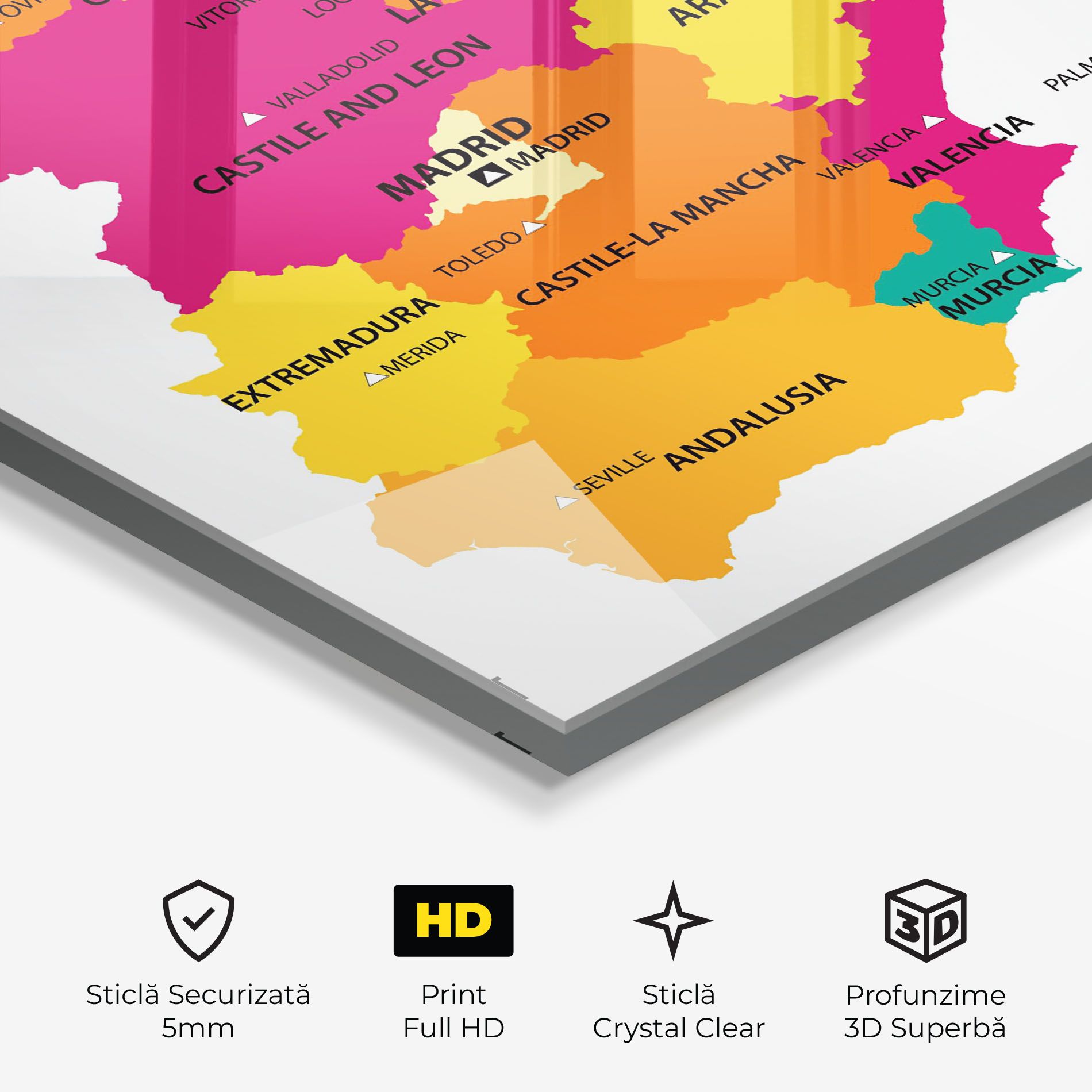 Spain Colorful Map mockup 3