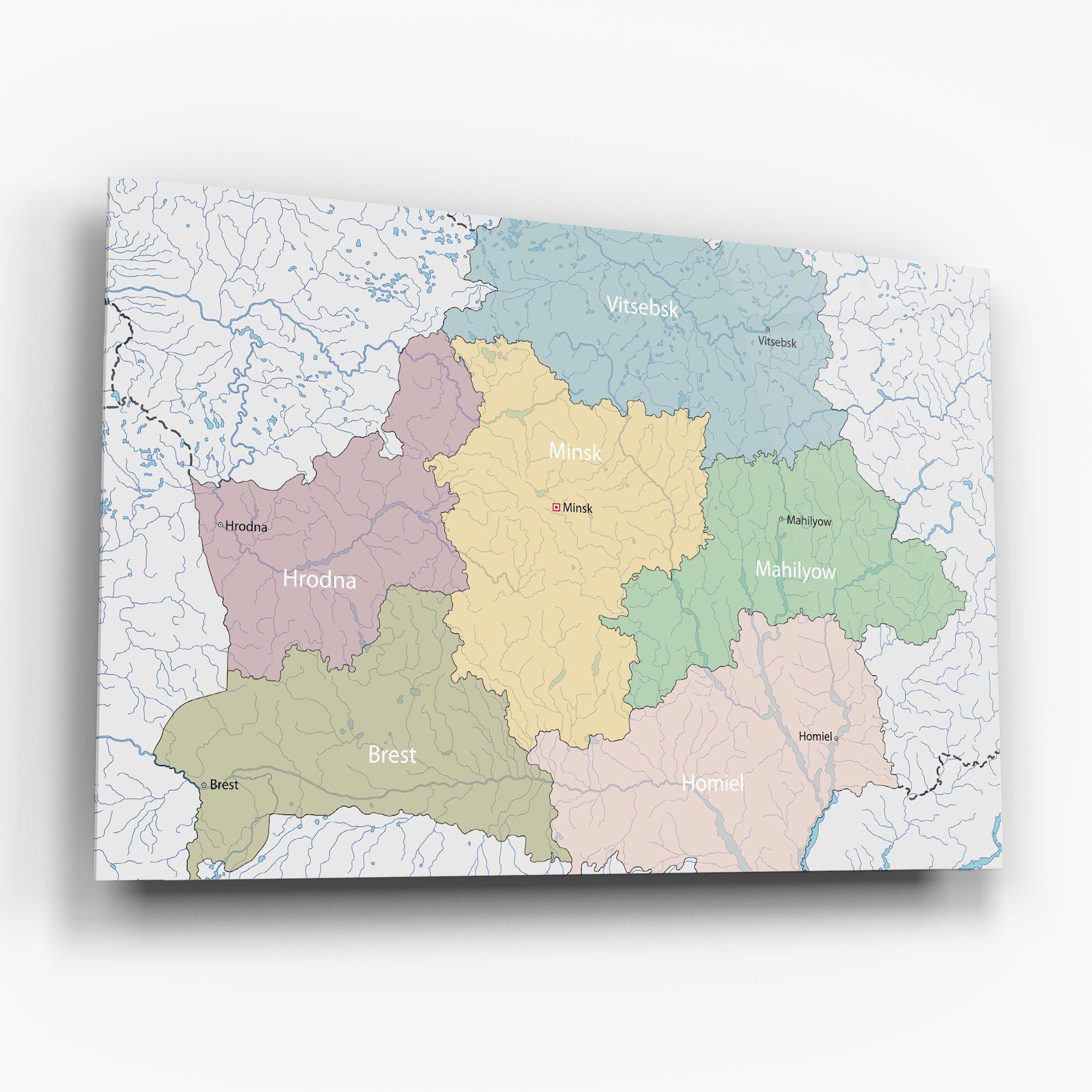 Tablou Sticla Belarus Map mockup 6