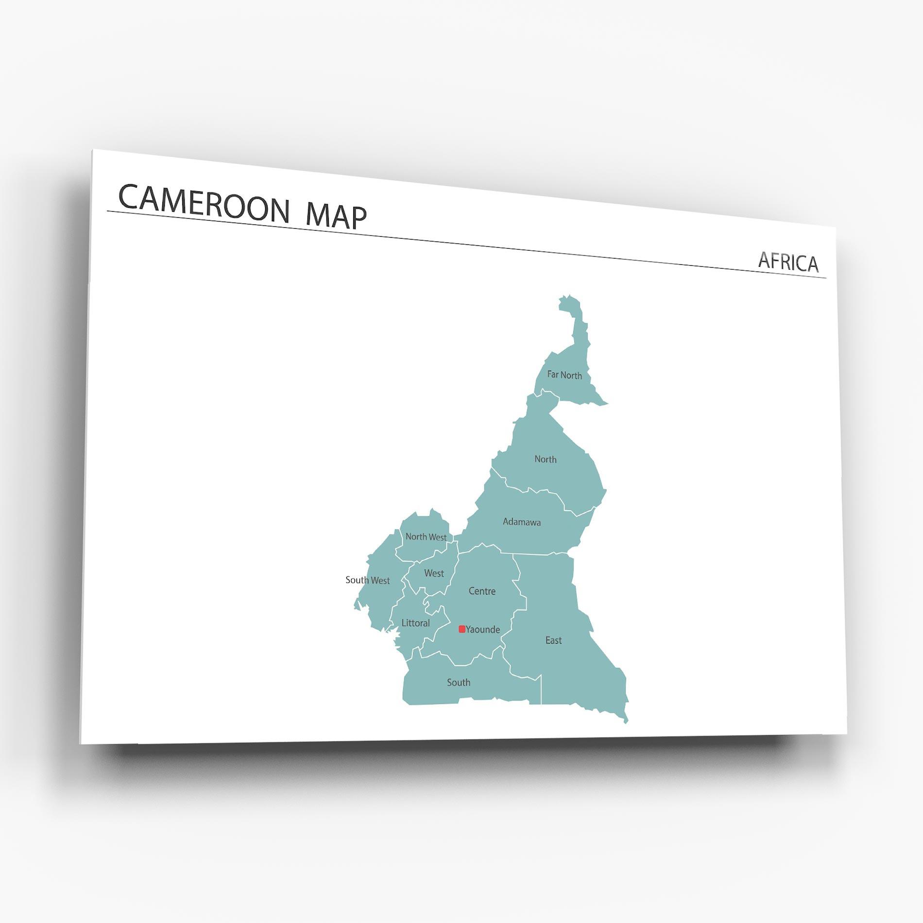 Tablou Sticla Cameroon Map mockup 6