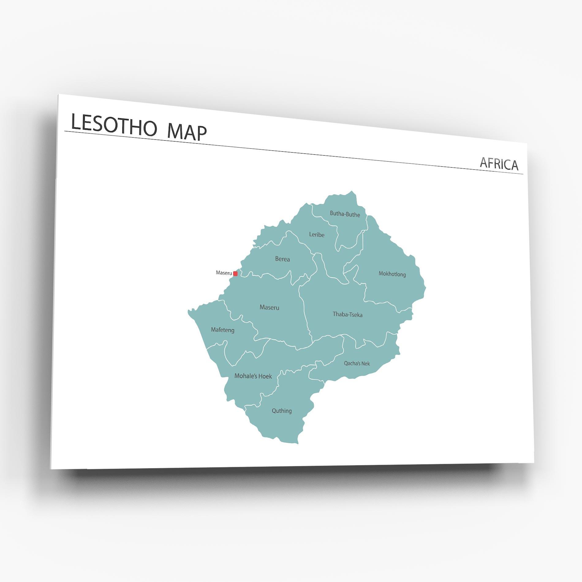 Tablou Sticla Lesotho Map mockup 6