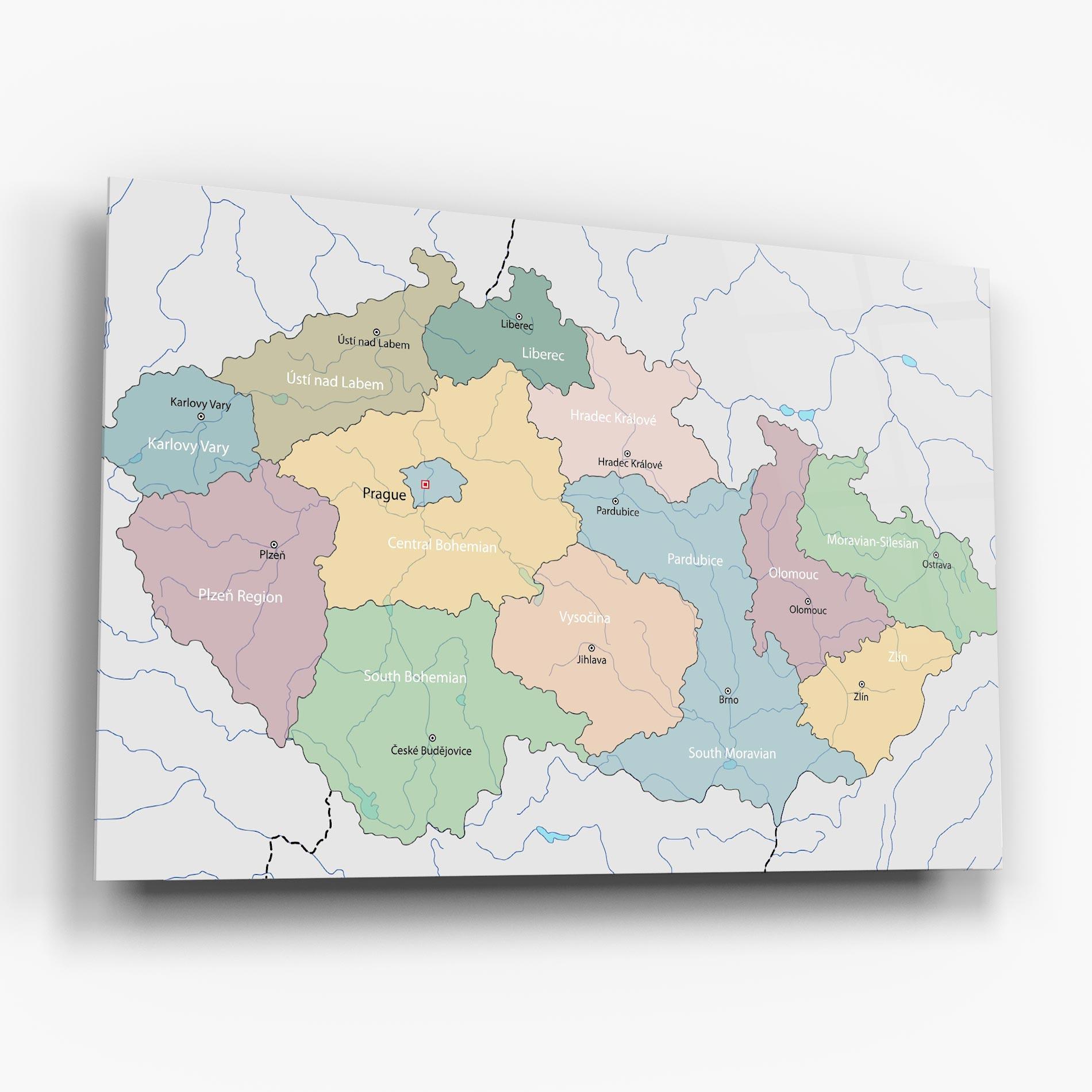 Tablou Sticla Map Czech Republic mockup 6