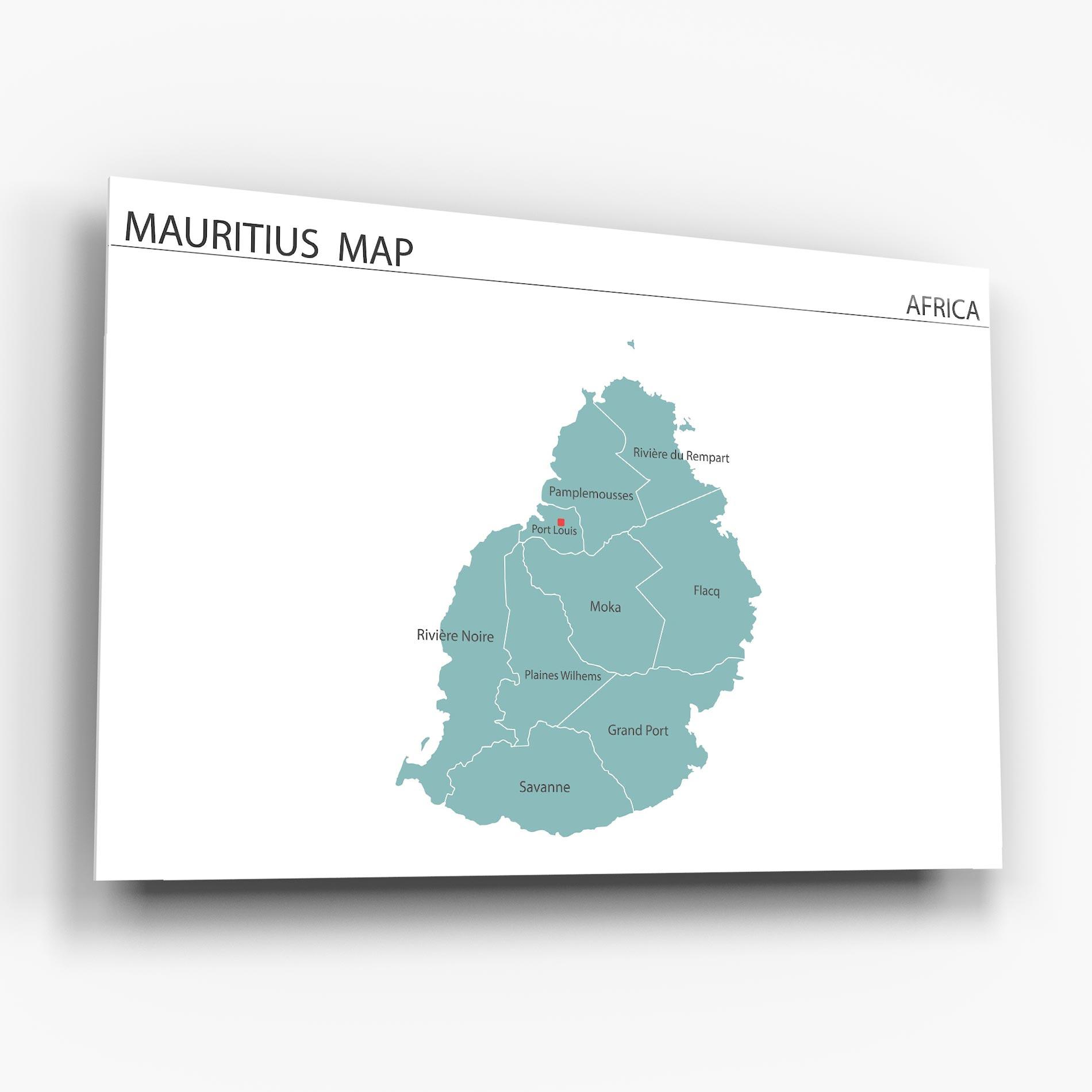 Tablou Sticla Mauritius Map mockup 6