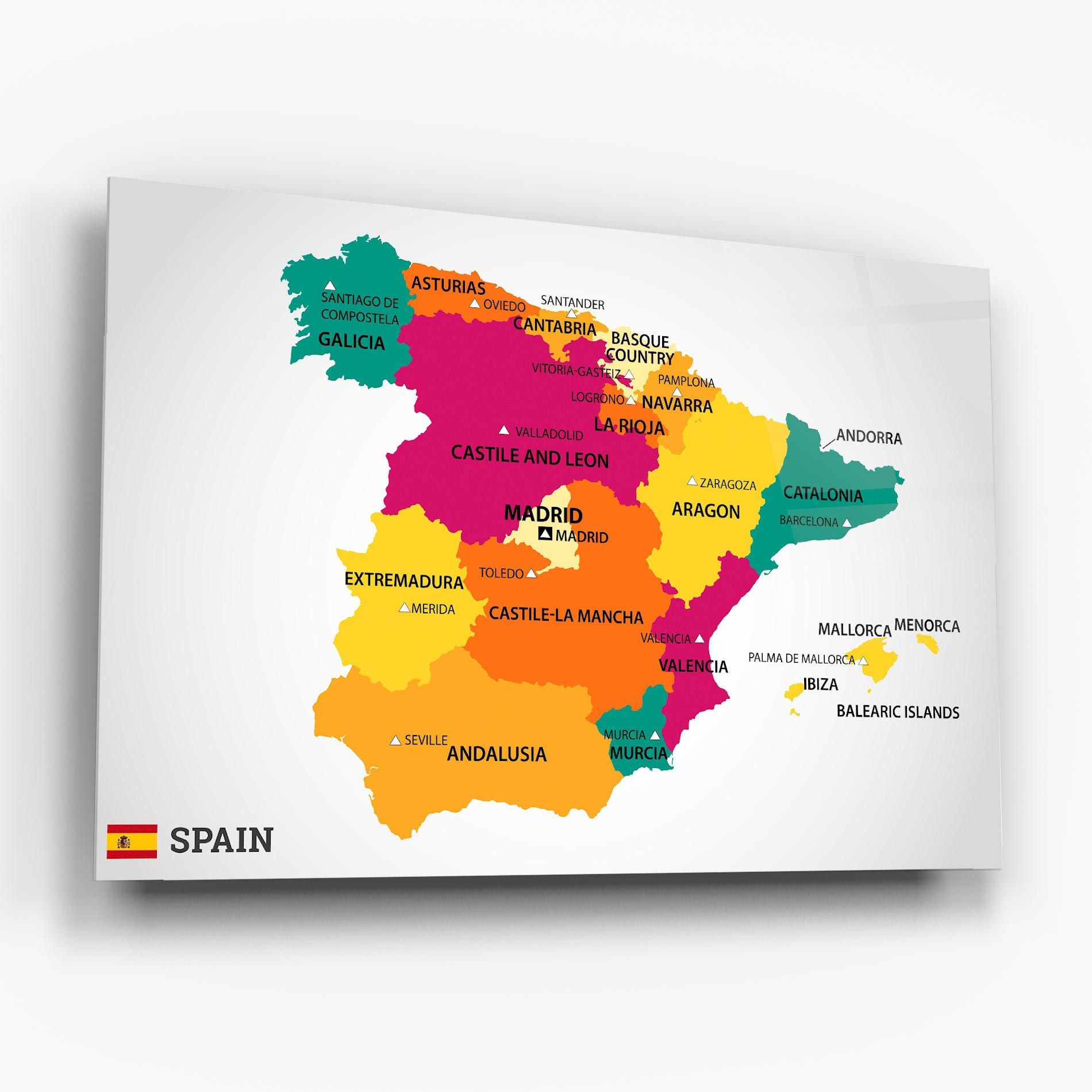 Spain Colorful Map mockup 6