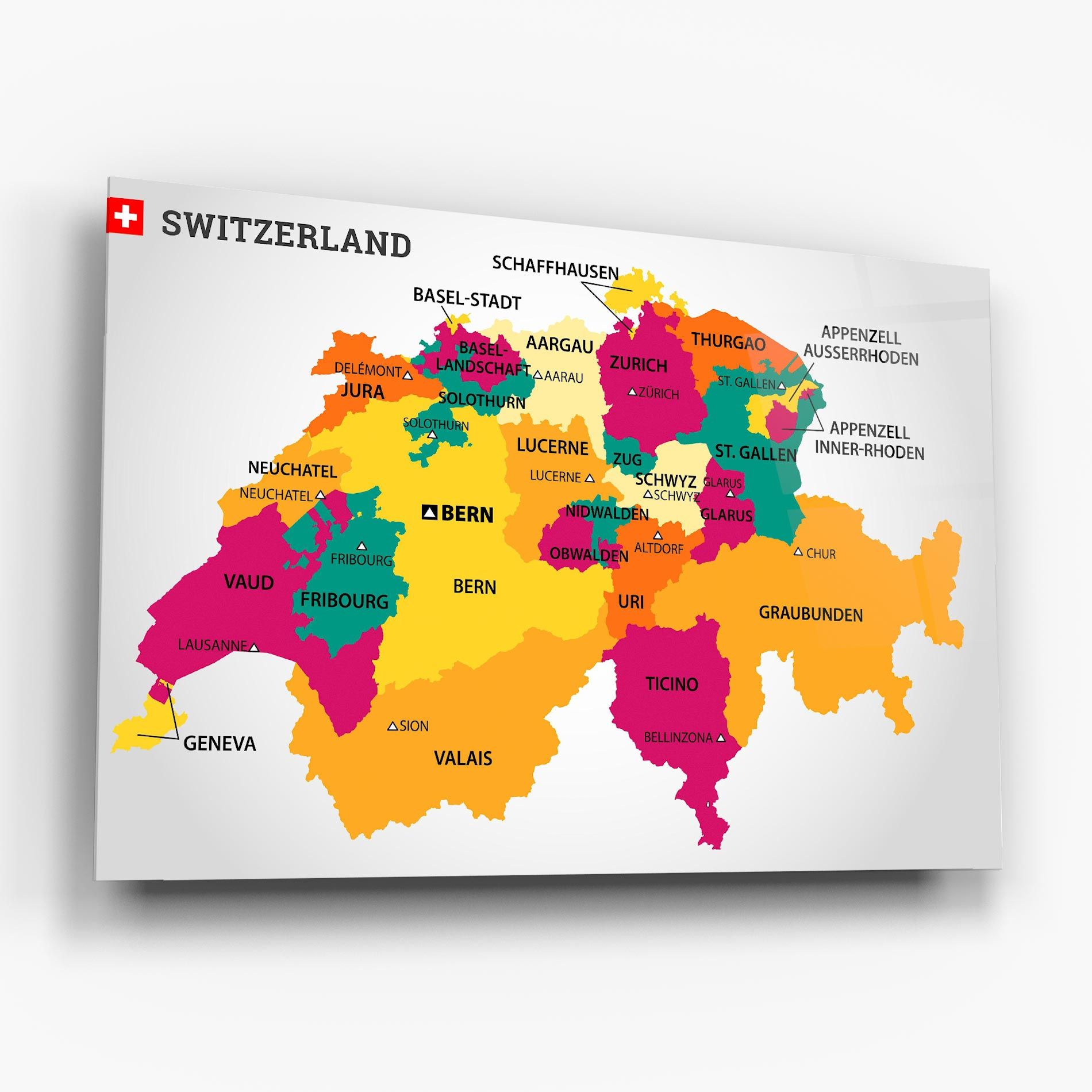 Switzerland Colorful Map mockup 6