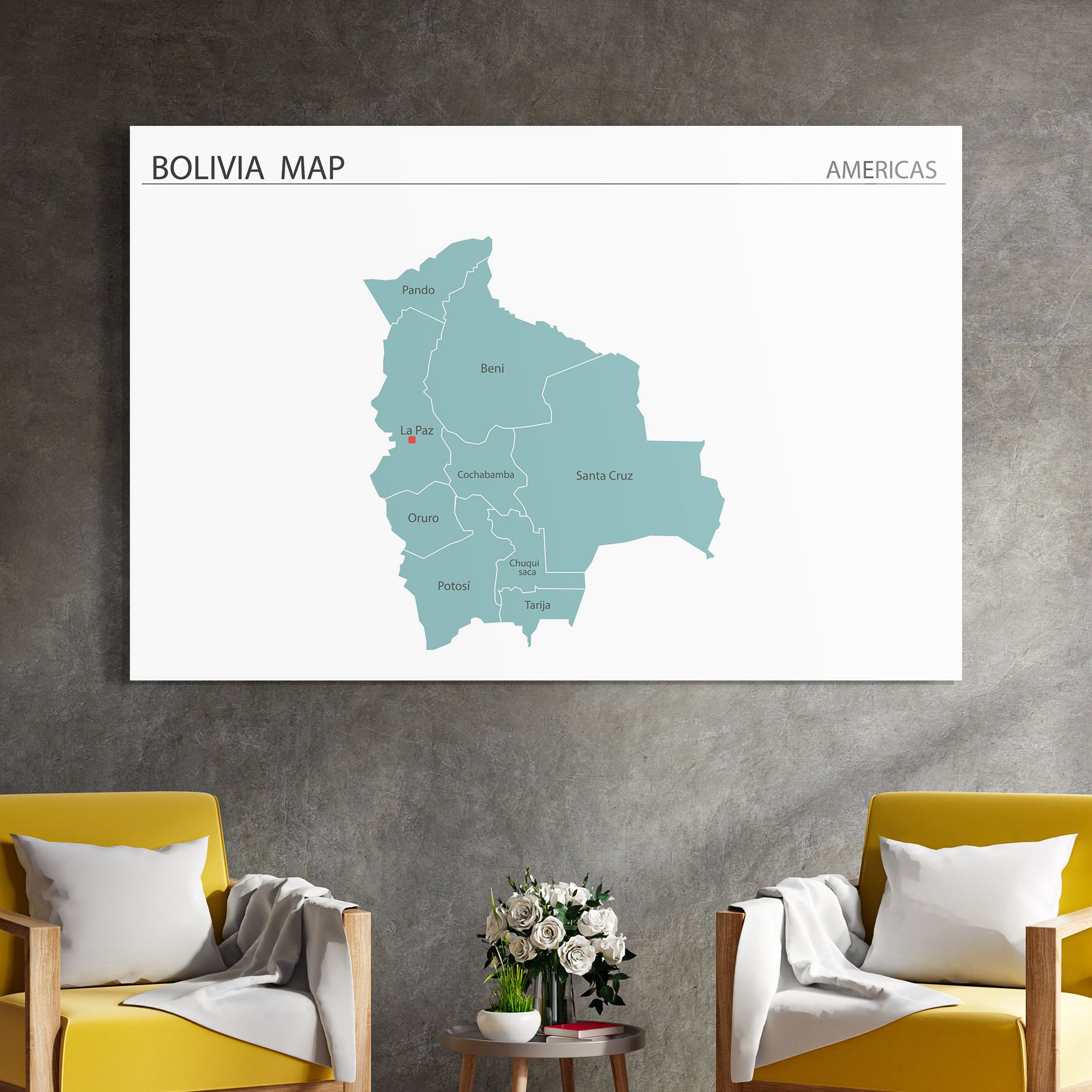 Bolivia Map mockup 4