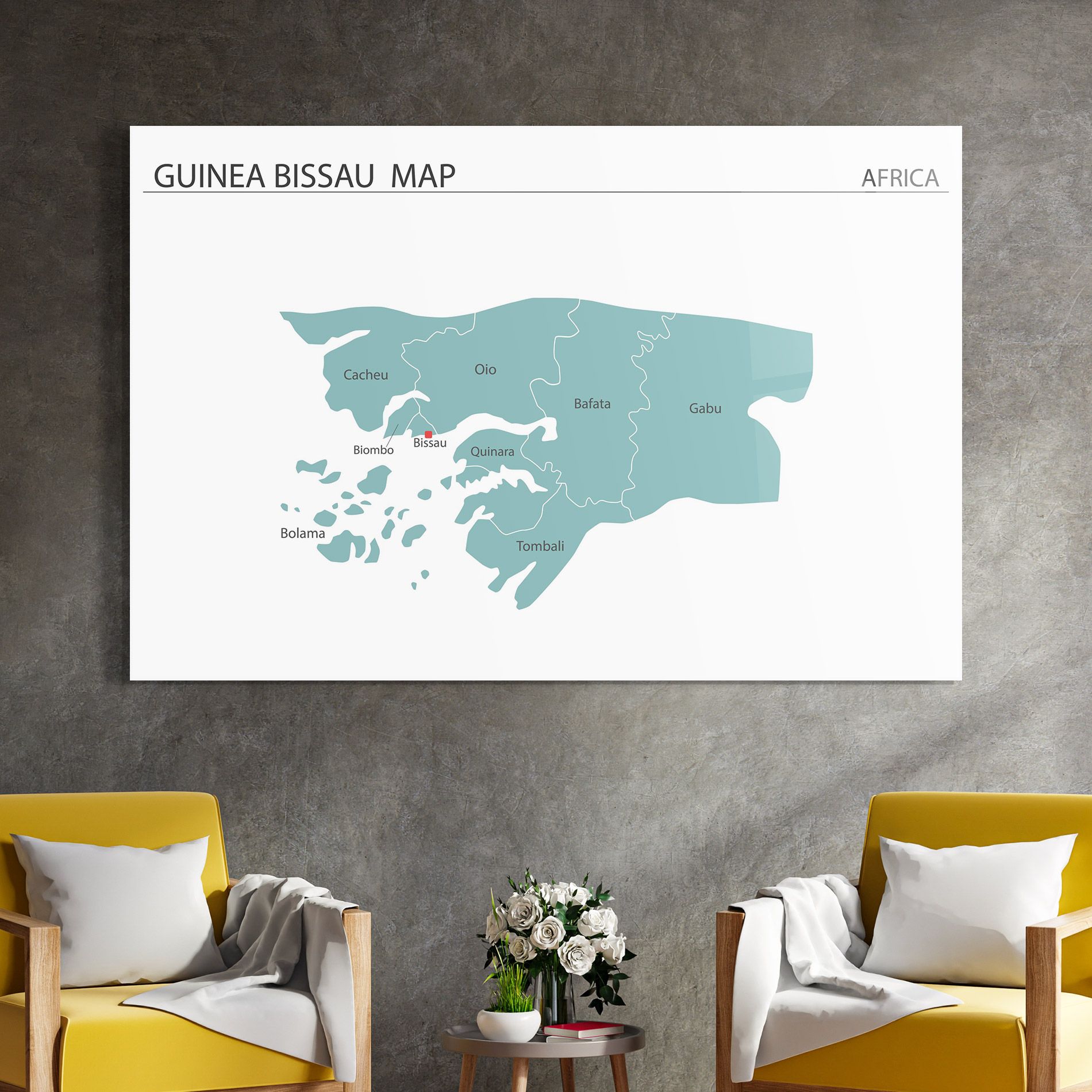 Guinea Bissau Map mockup 4
