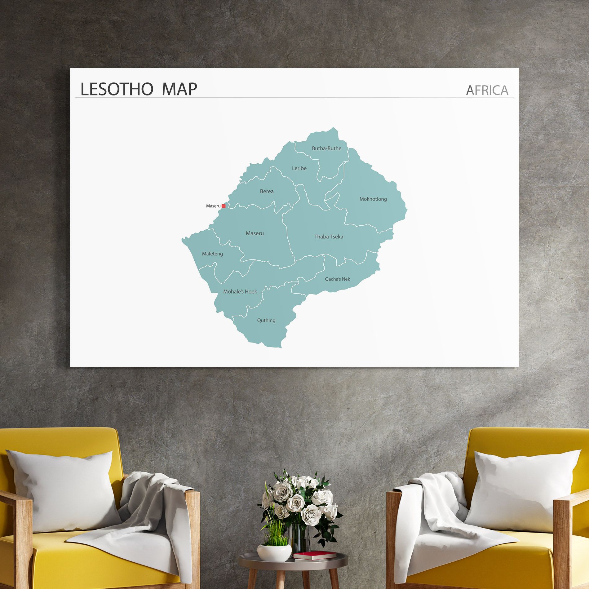 Lesotho Map mockup 4