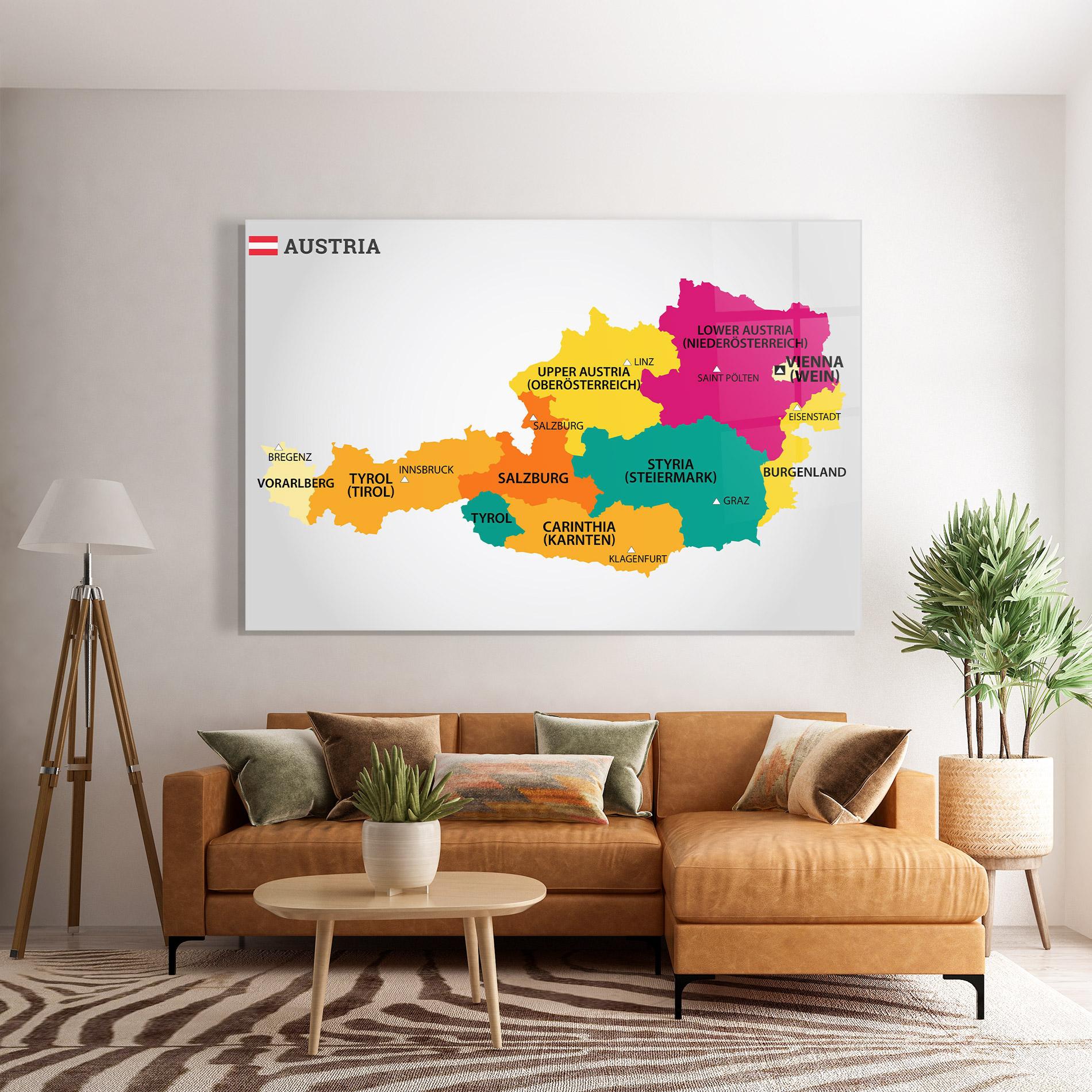 Tablou Sticla Austria Color Map mockup 7