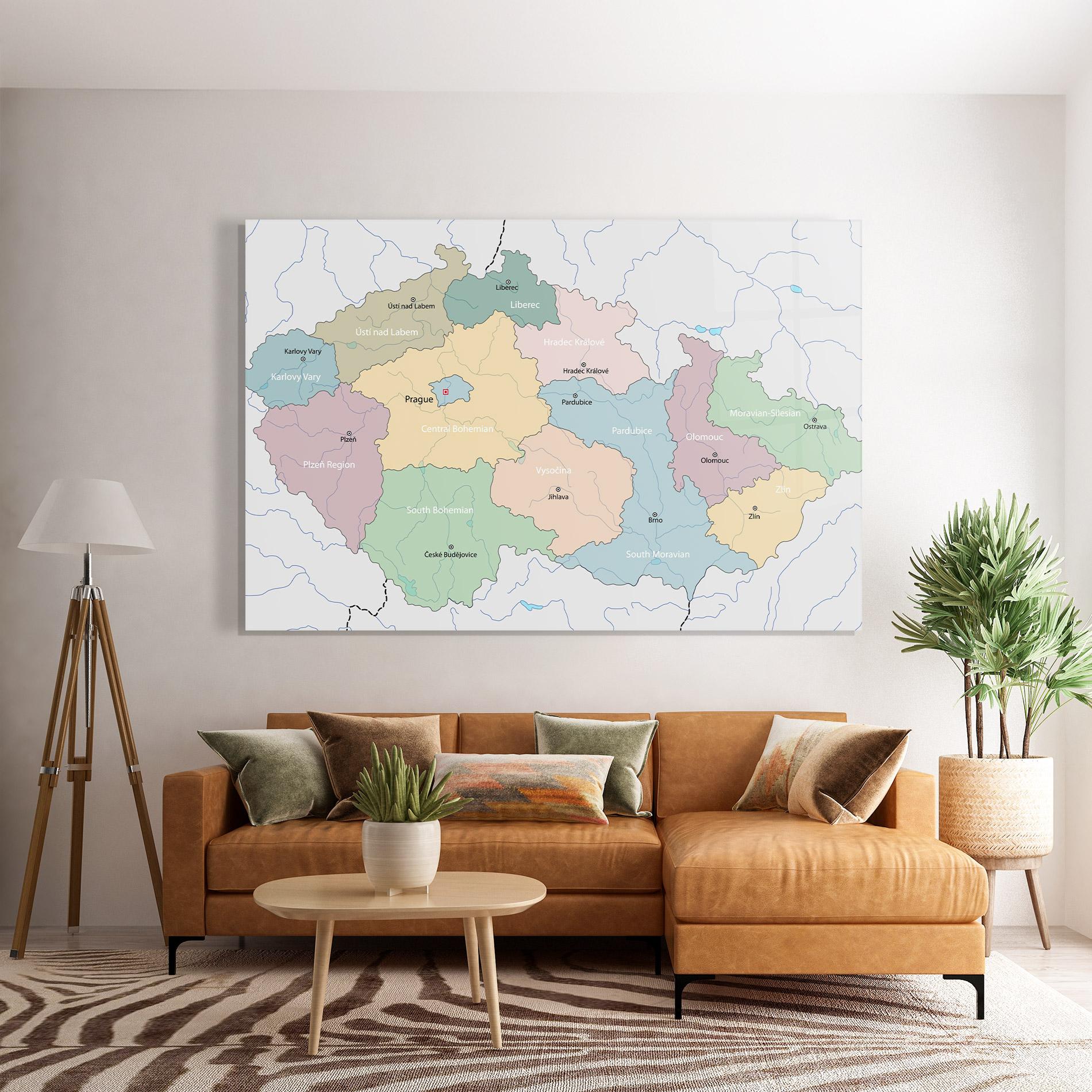 Tablou Sticla Map Czech Republic mockup 7