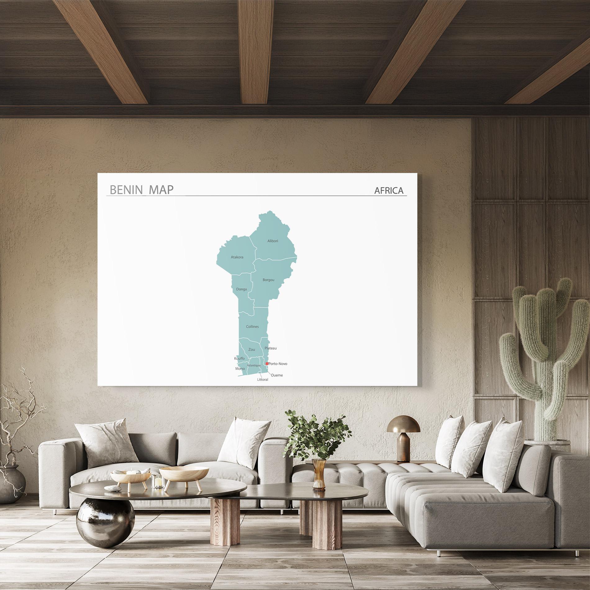 Tablou Sticla Benin Map mockup 8