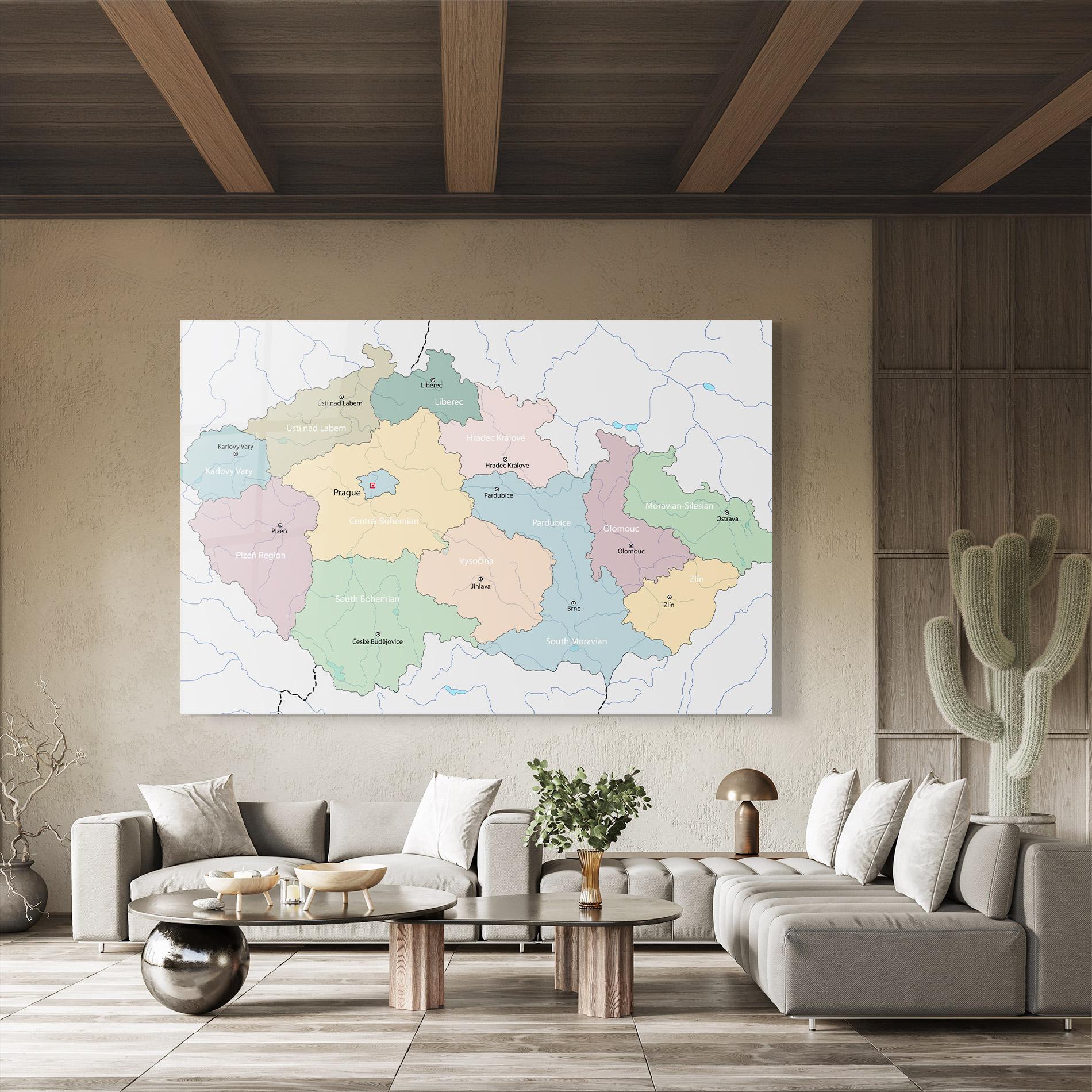Tablou Sticla Map Czech Republic mockup 8