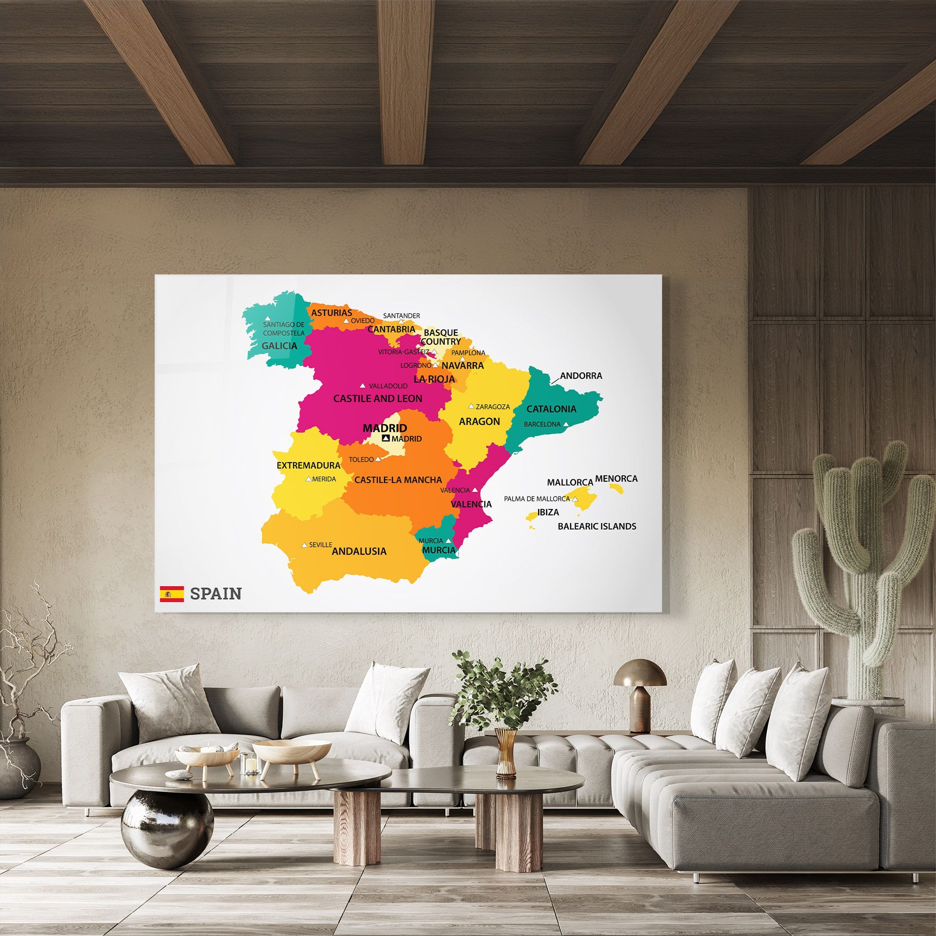Spain Colorful Map mockup 8