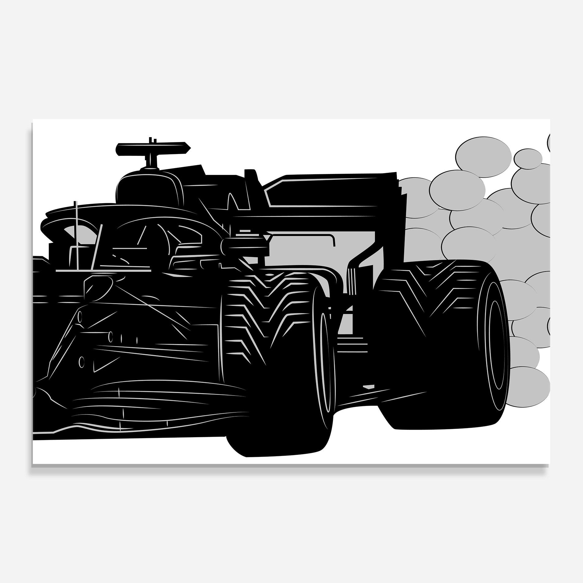 Tablou Sticla Car F1 Smoke mockup 0