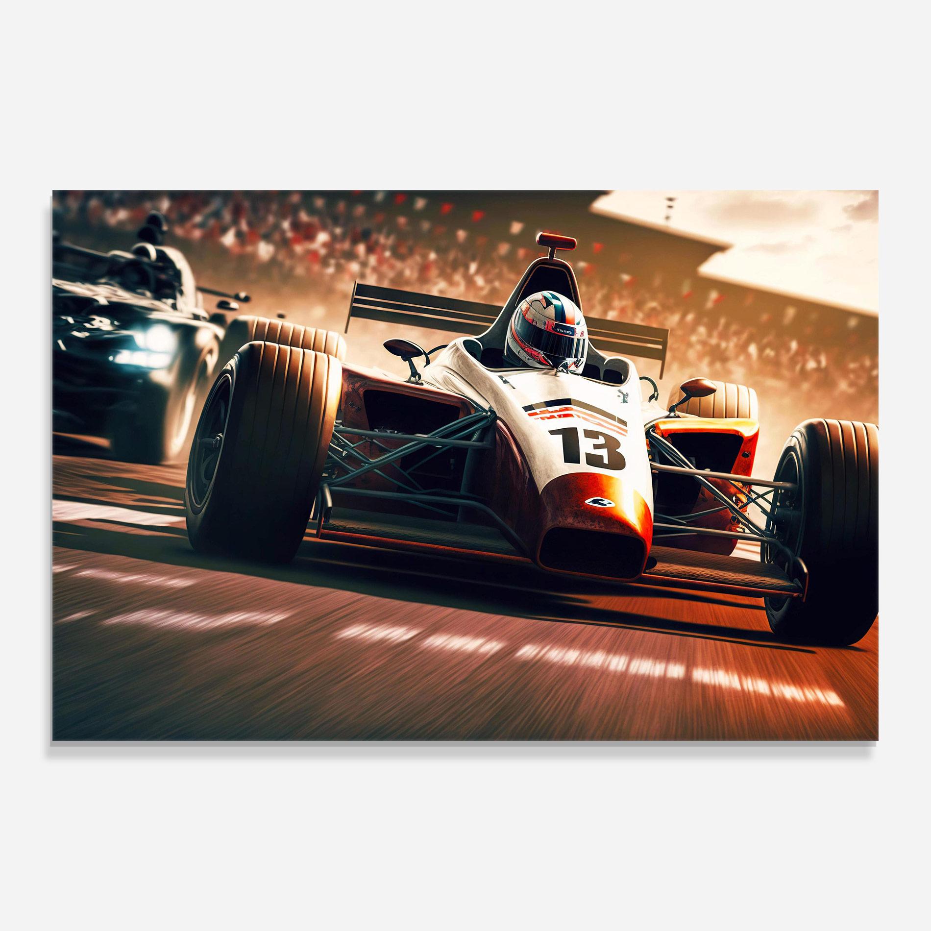 Tablou Sticla Formula 1 Racing mockup 0