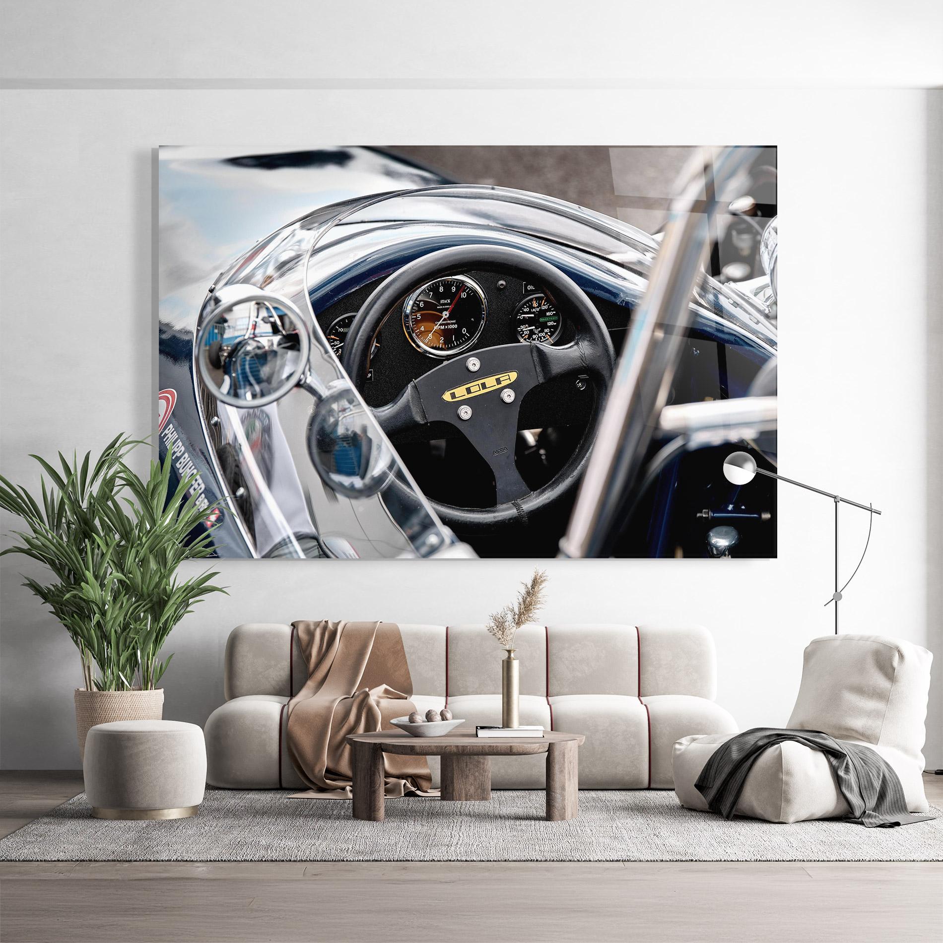 Tablou Sticla Race Car Closeup mockup 9