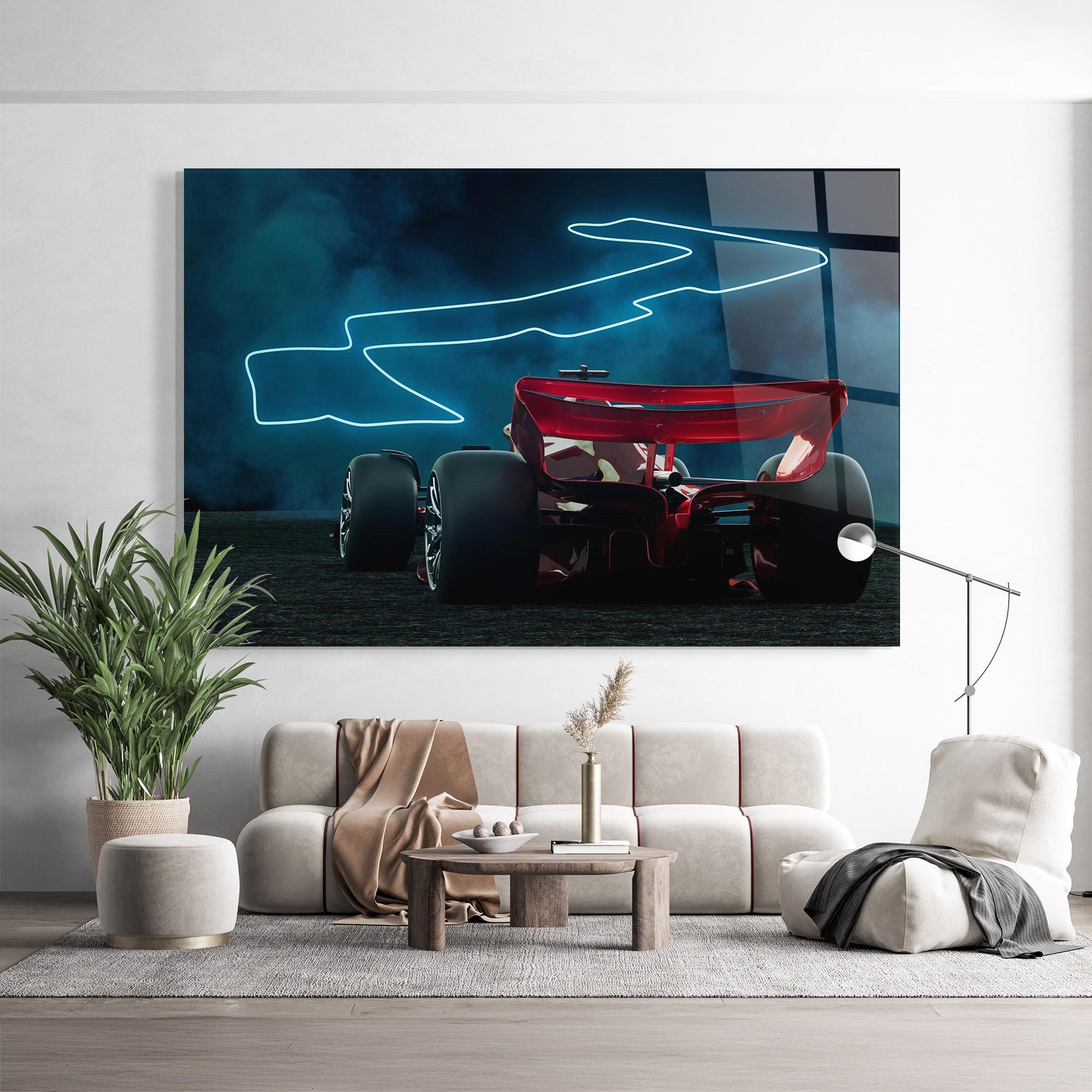 Tablou Sticla Race Car F1 mockup 9
