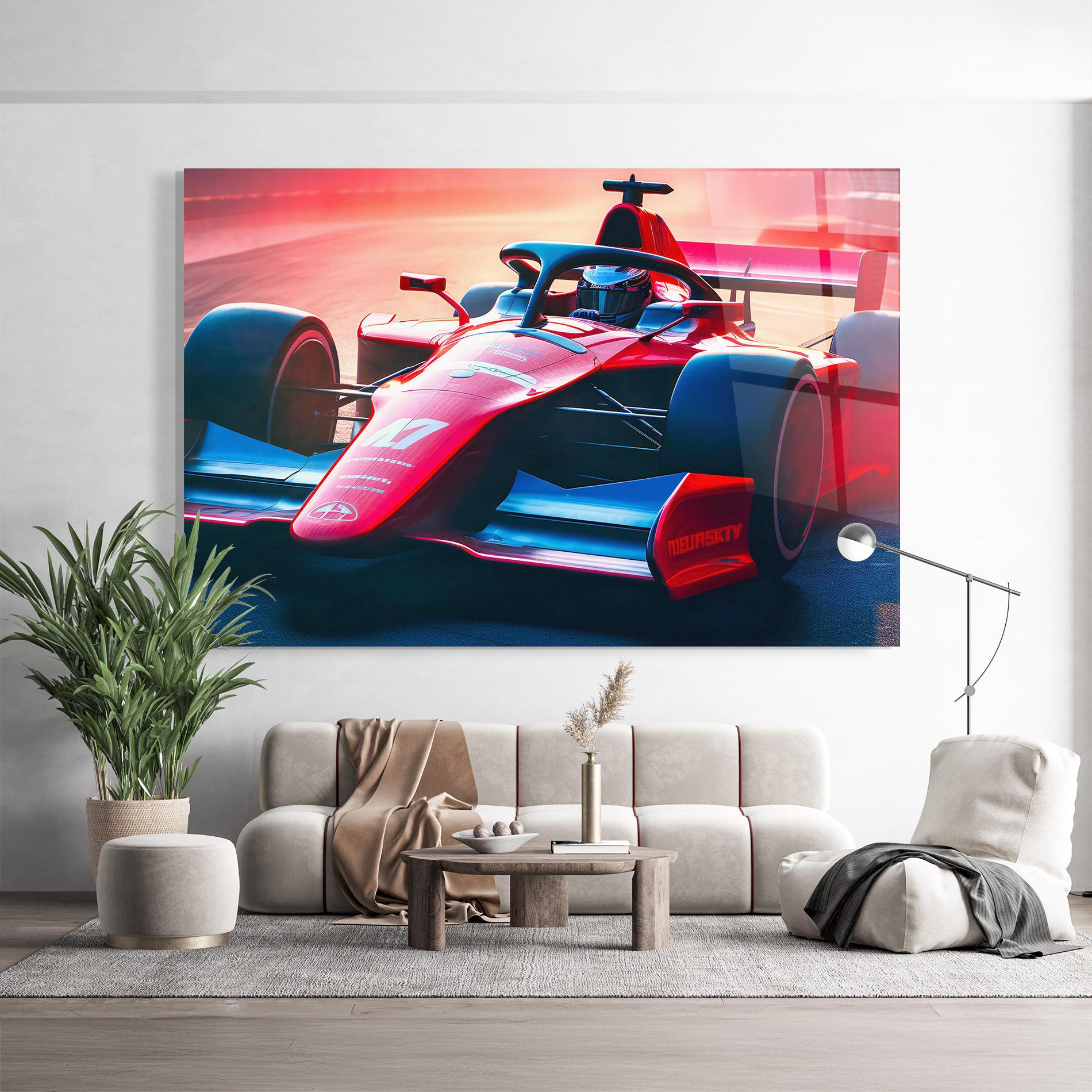 Tablou Sticla Red Blue F1 mockup 9