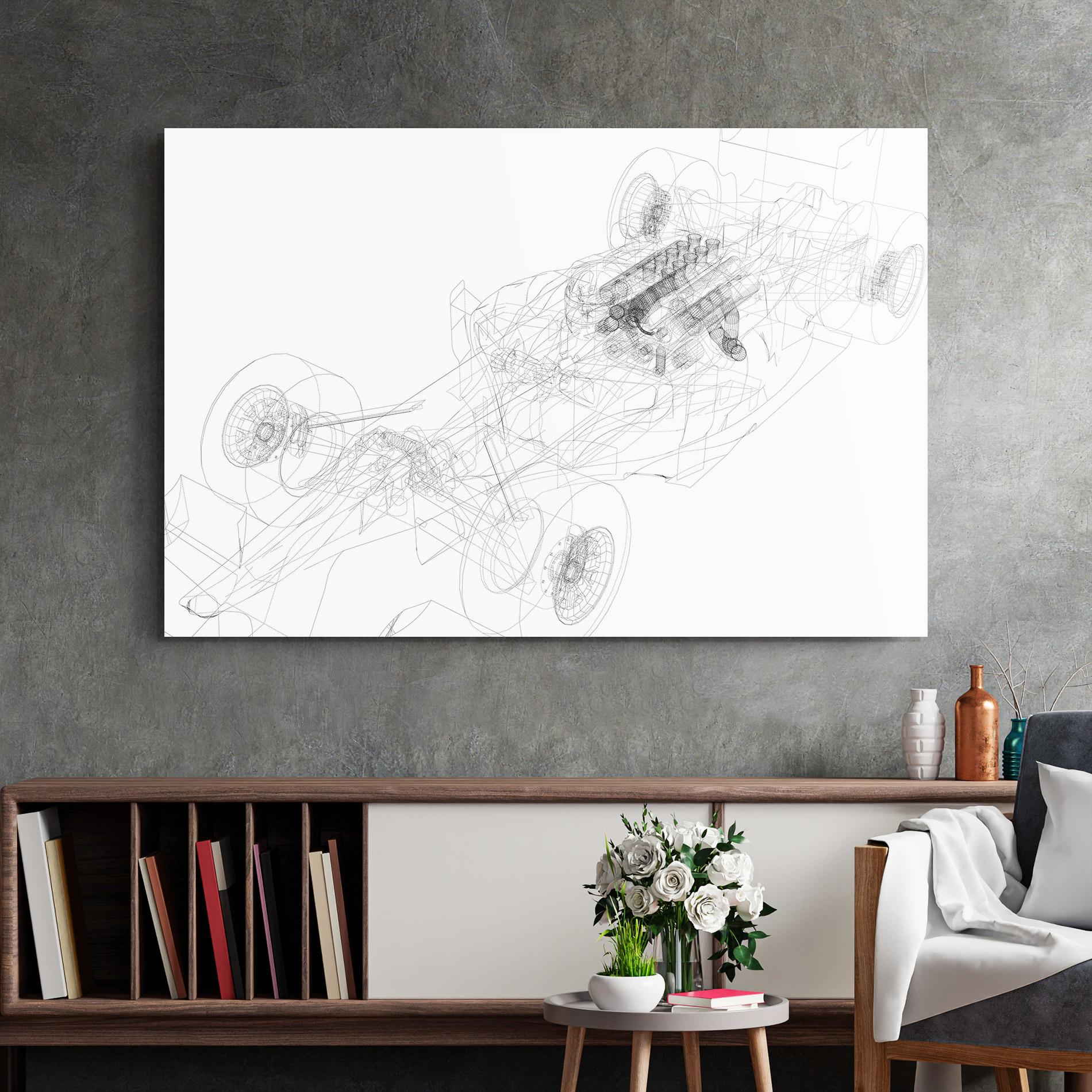 Tablou Sticla F1 Line Car mockup 2