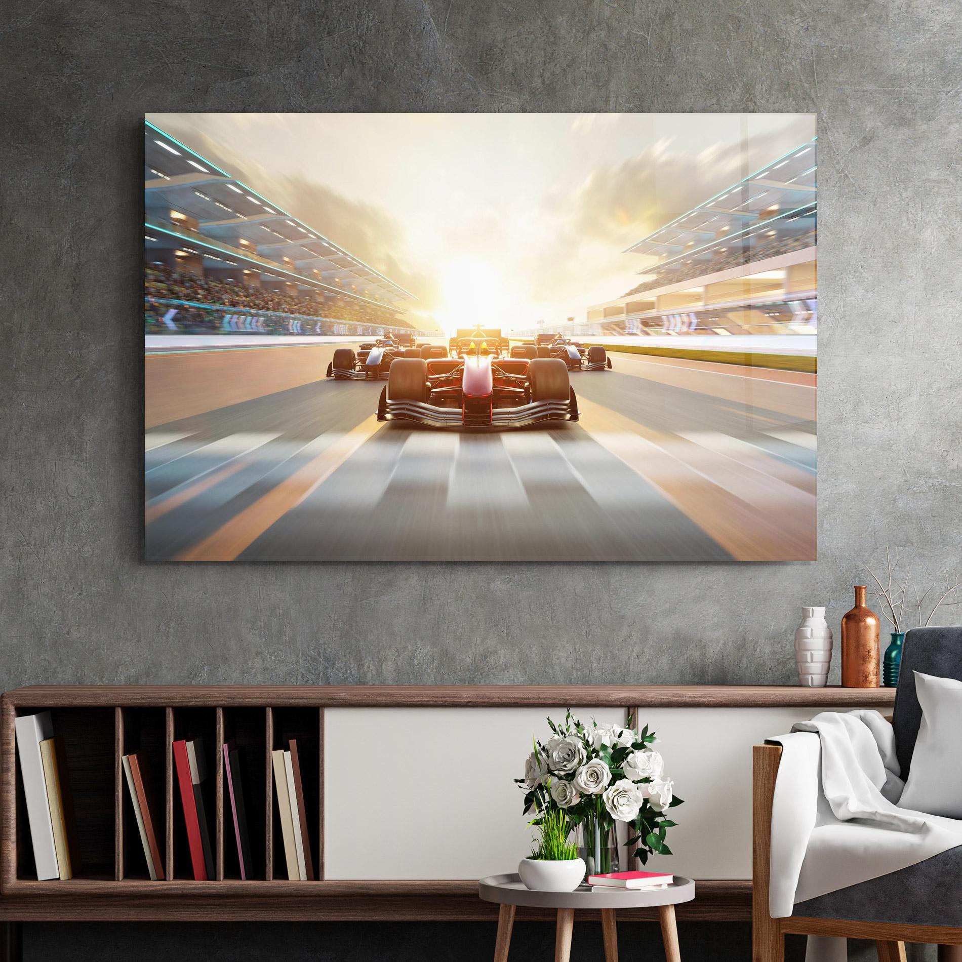 Tablou Sticla F1 Winning mockup 2