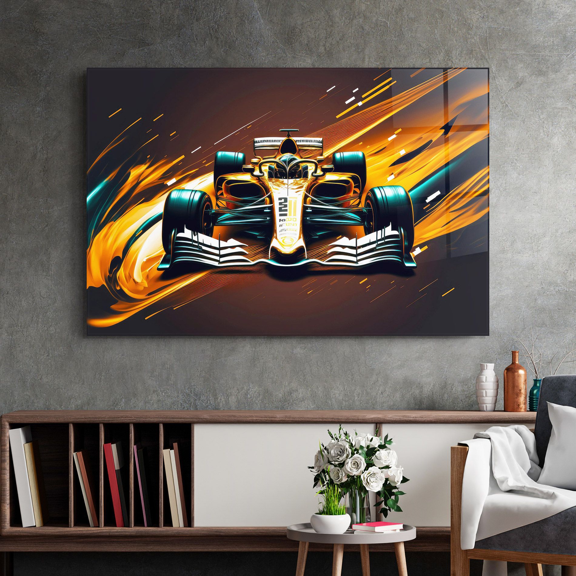 Orange Racing Car mockup 2