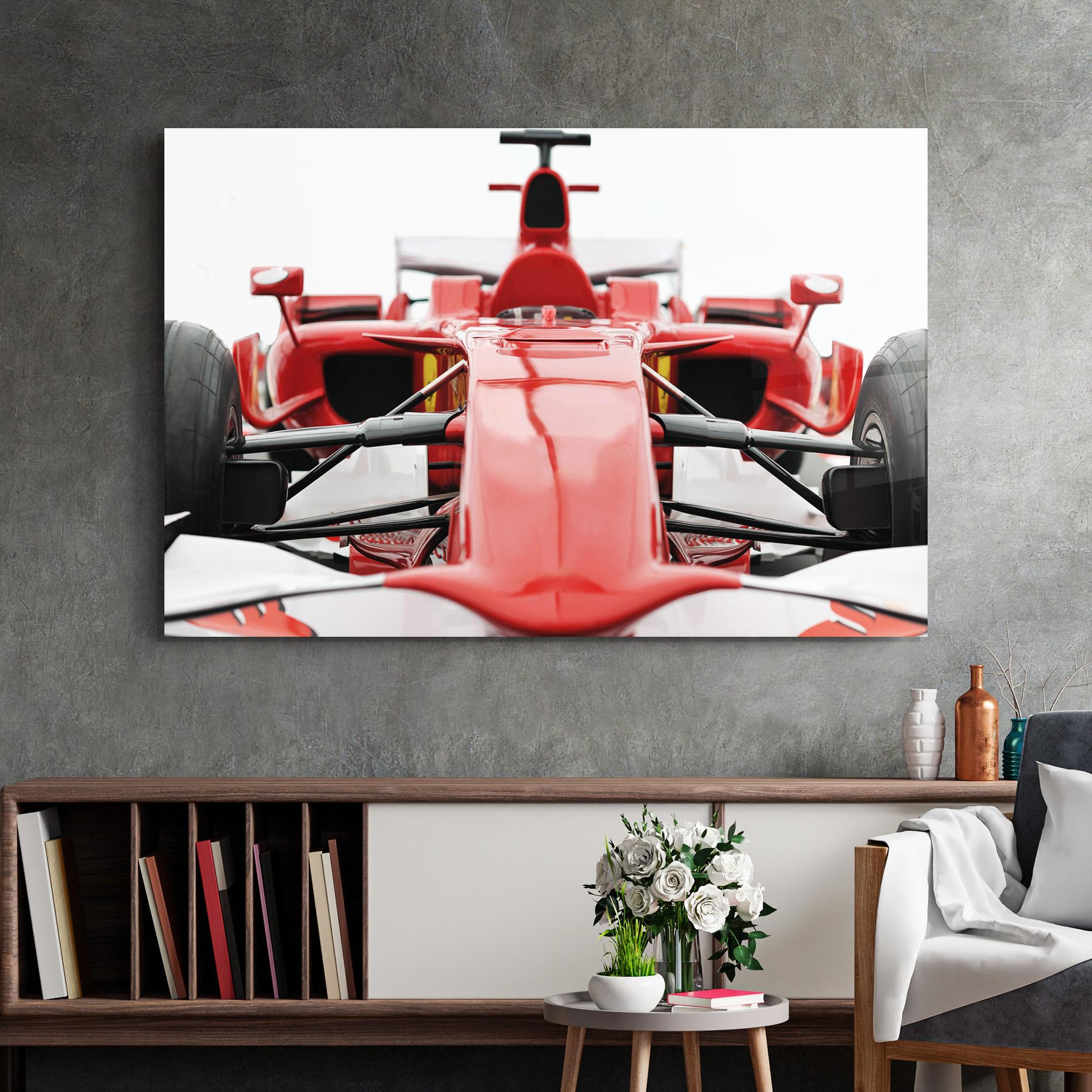 Tablou Sticla Red Formula 1 Car mockup 2