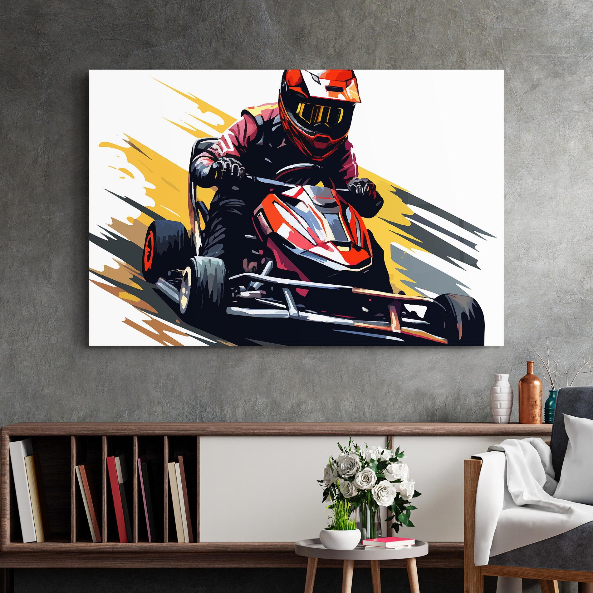 Tablou Sticla Red Race F1 Car mockup 2