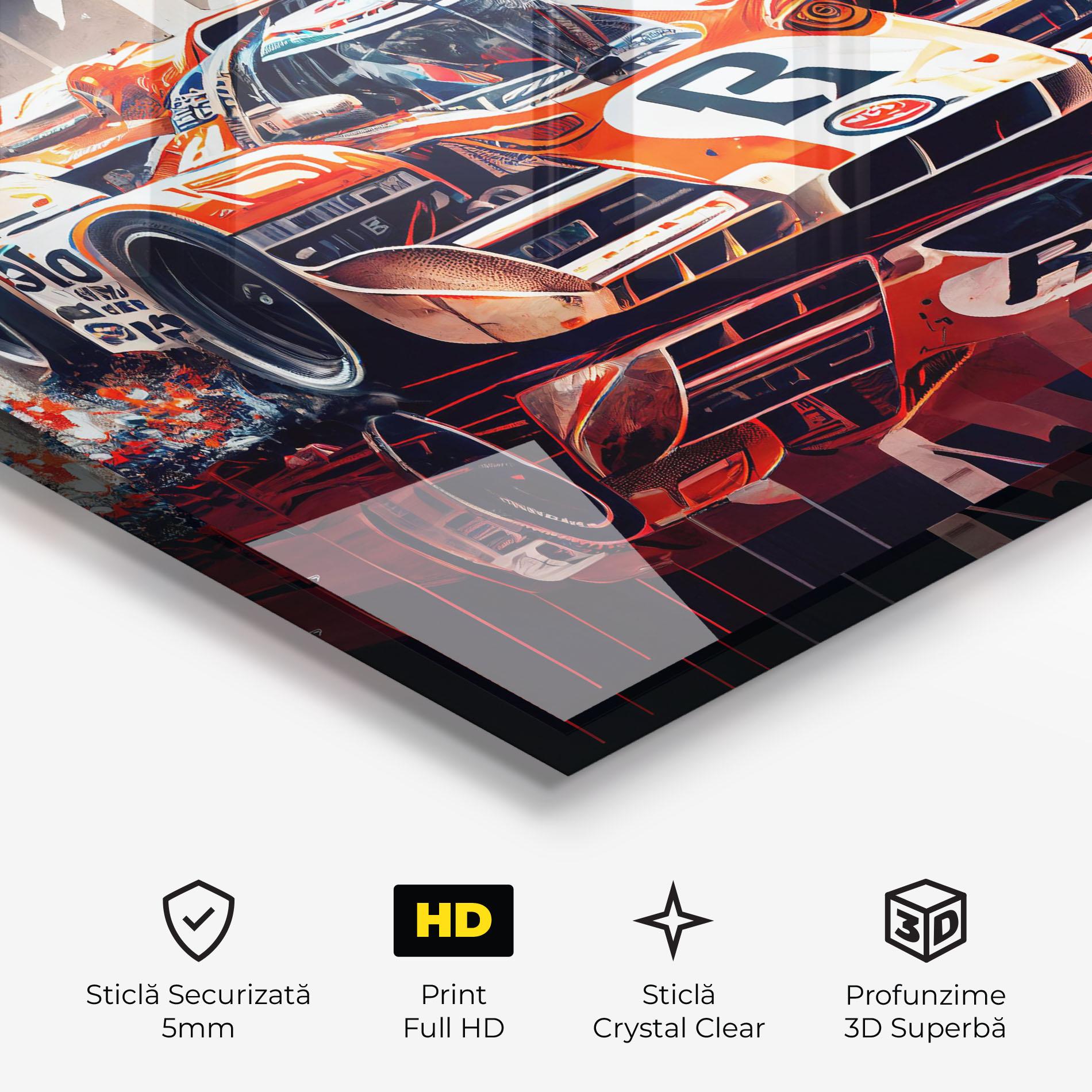 Tablou Sticla Red White F1 mockup 3