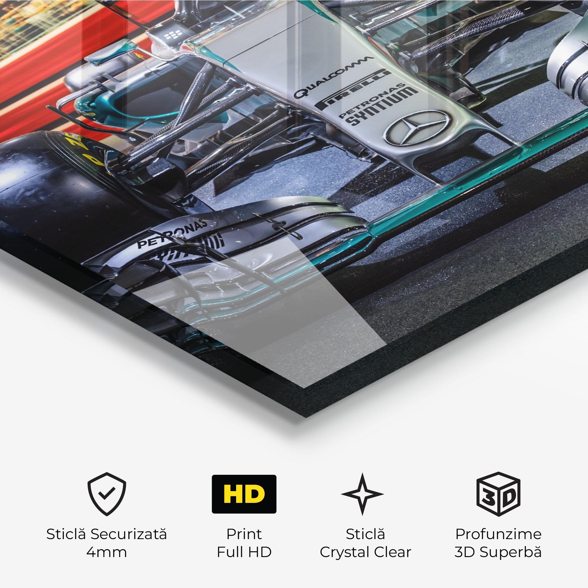 Tablou Sticla Black Green F1 mockup 3