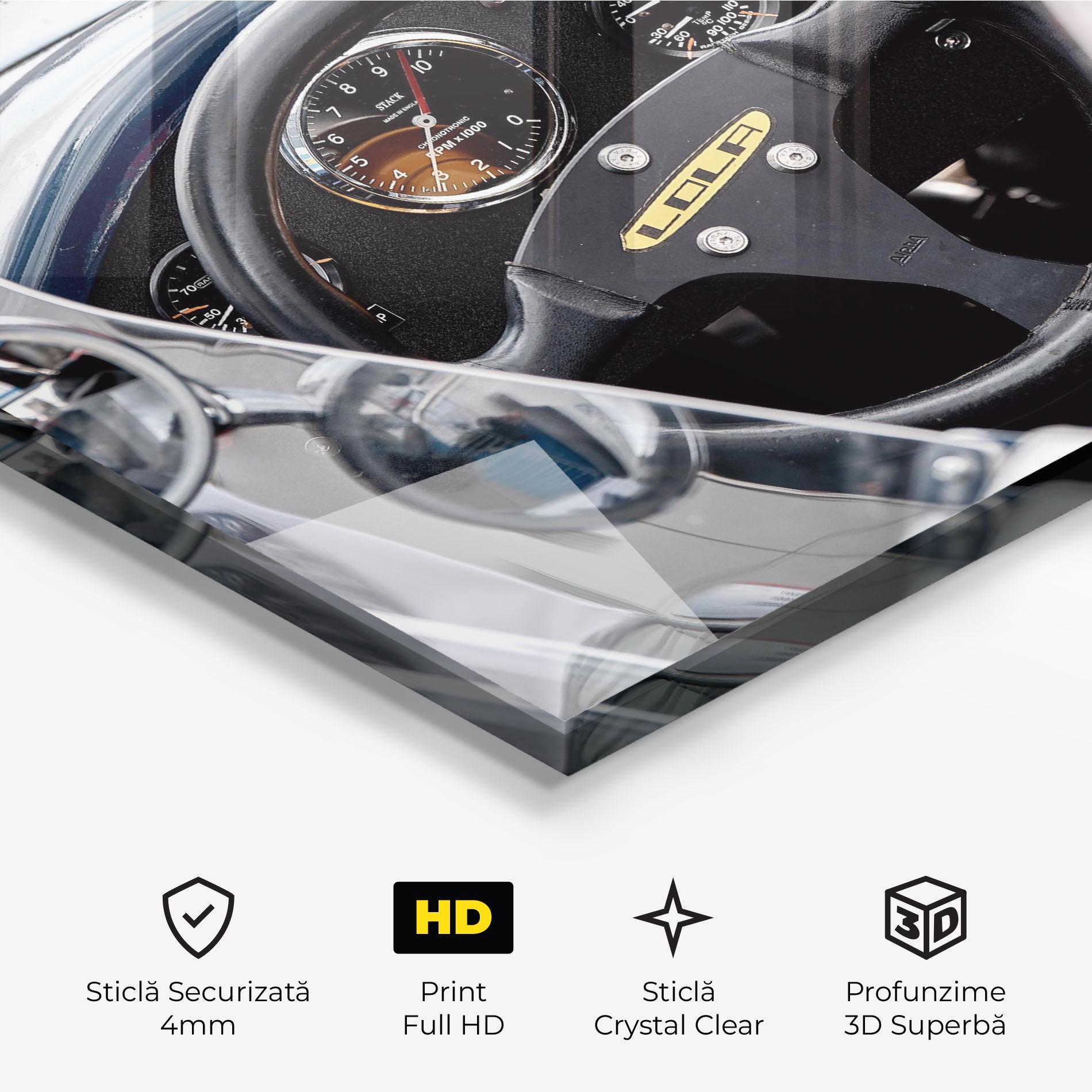 Tablou Sticla Race Car Closeup mockup 3