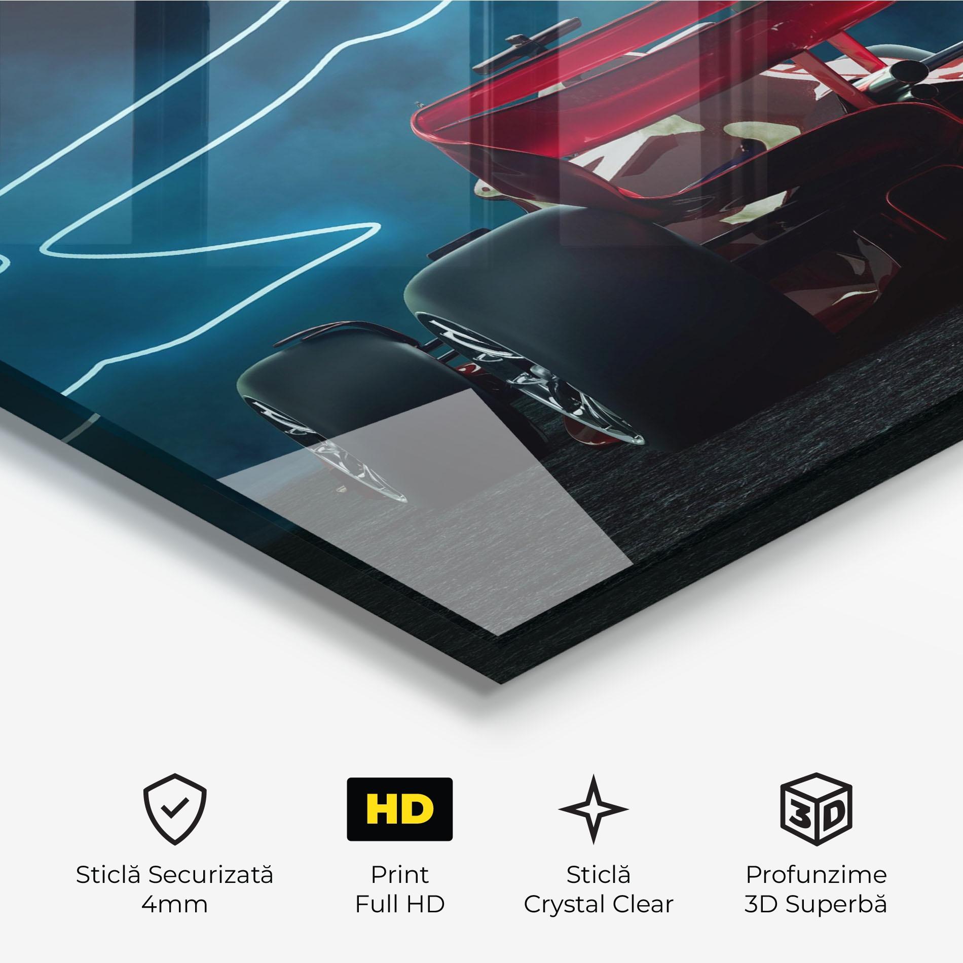 Tablou Sticla Race Car F1 mockup 3