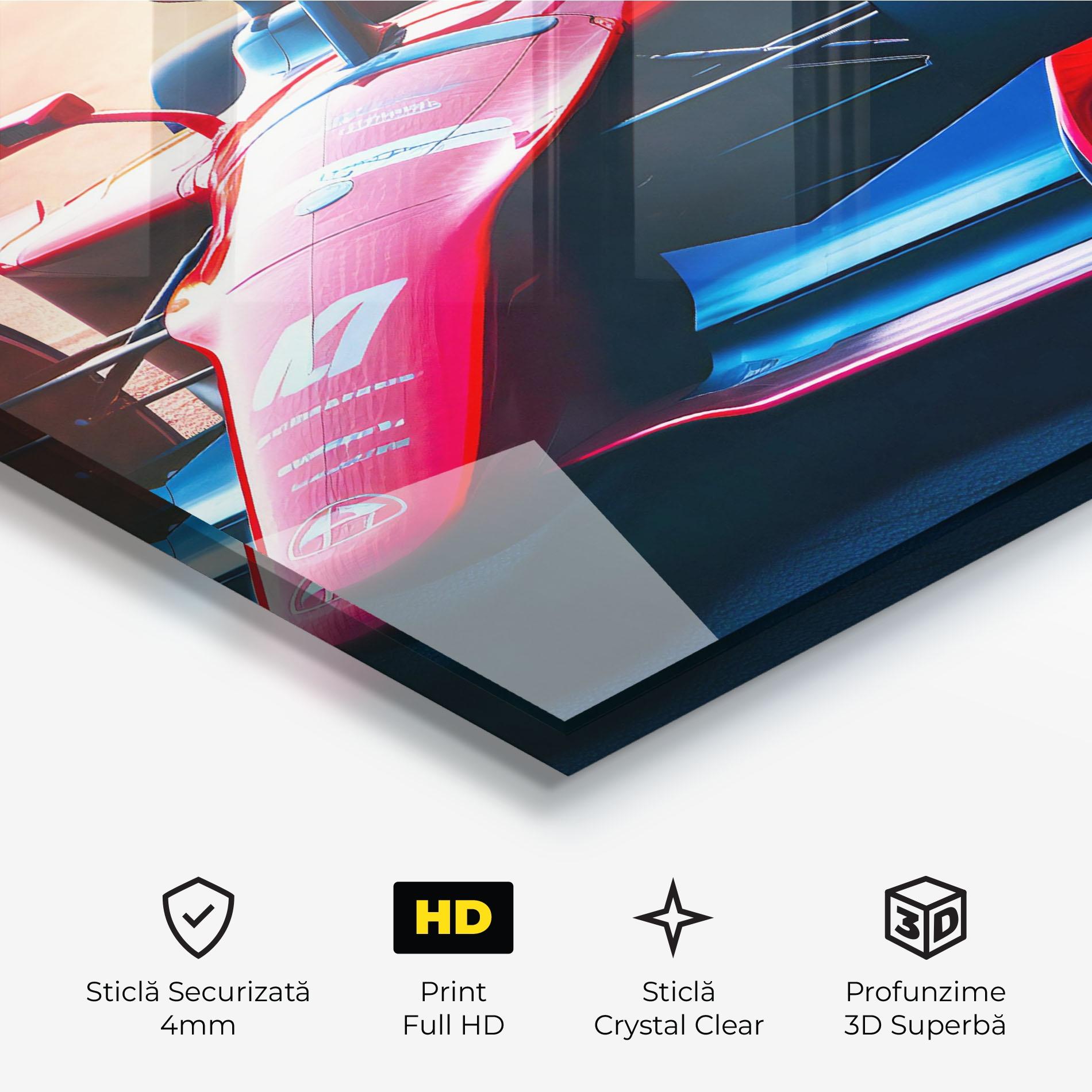 Tablou Sticla Red Blue F1 mockup 3