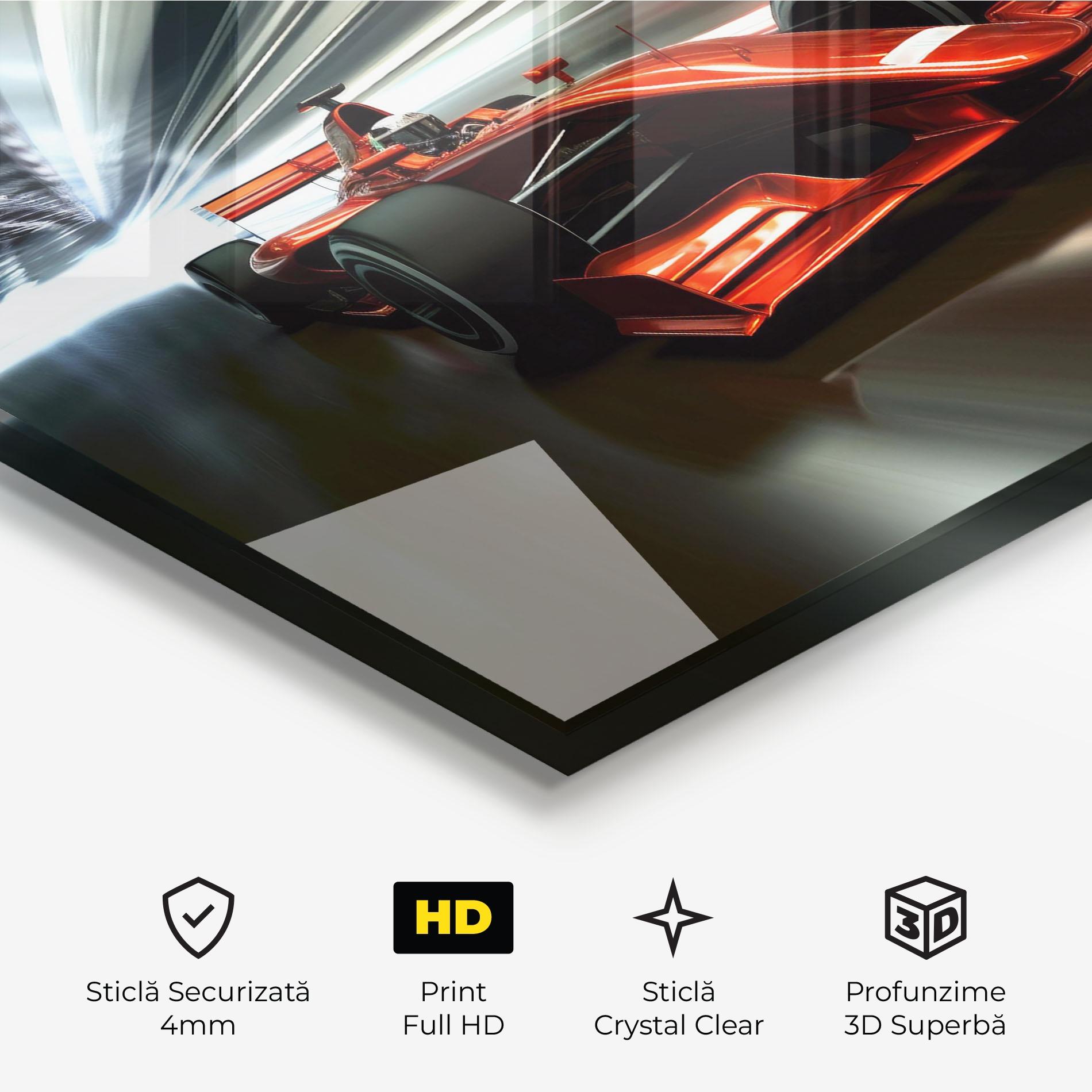 Tablou Sticla Red F1 Fast Car mockup 3