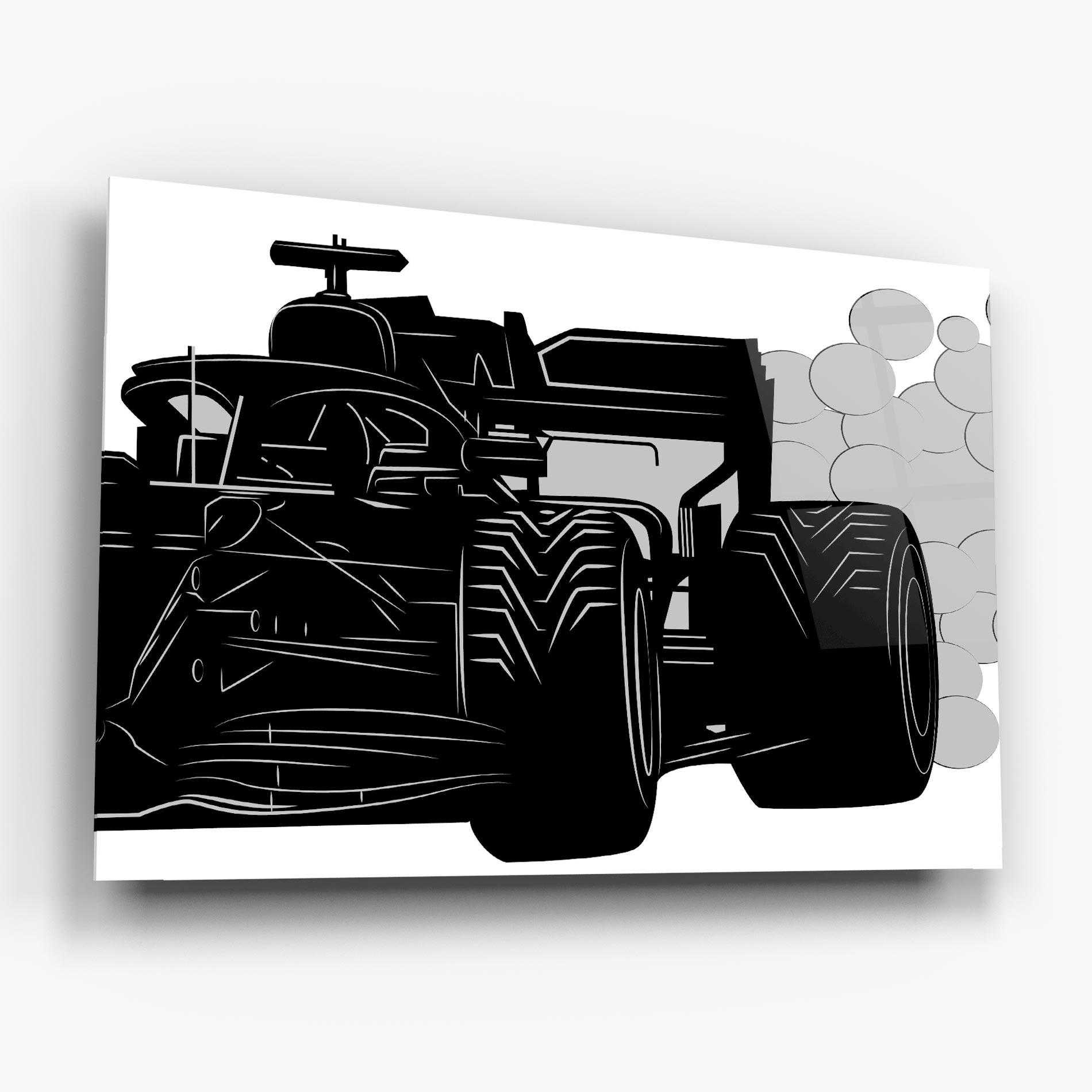 Tablou Sticla Car F1 Smoke mockup 6